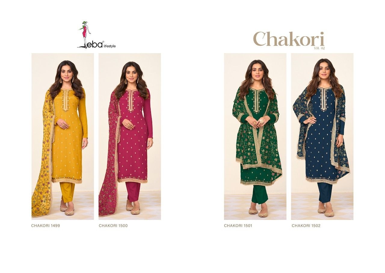 EBA LIFESTYLE 1501 CHAKORI VOL 2 GREEN SALWAR SUITS WITH PRICE