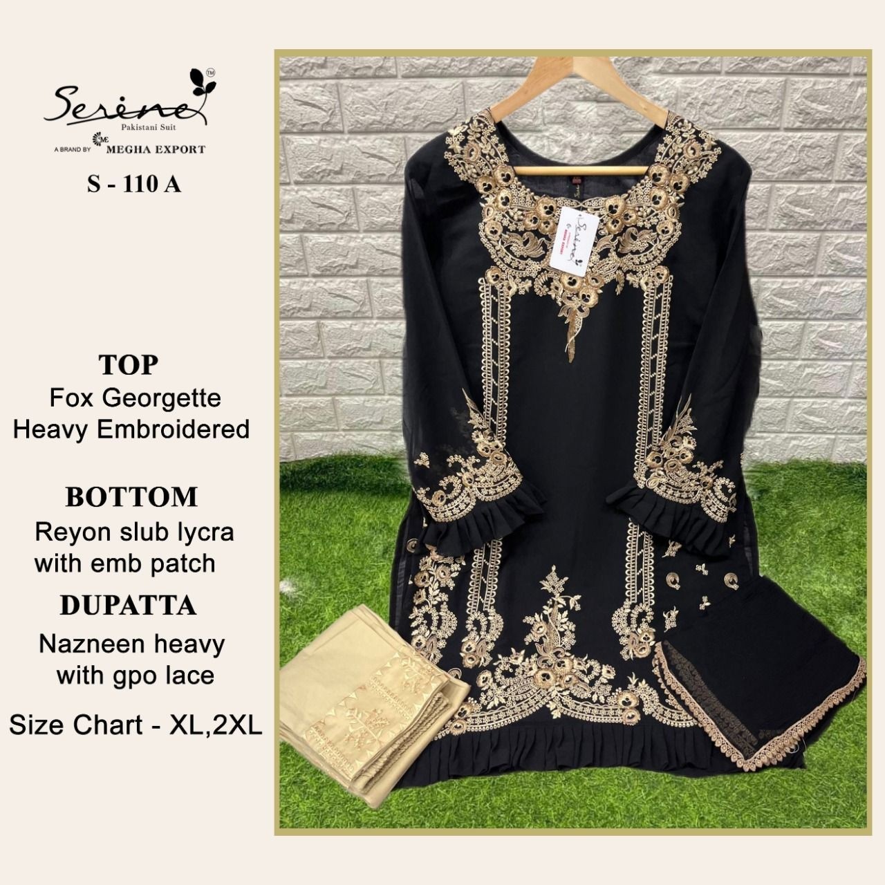 SERINE MEGHA EXPORT S 110 A BLACK READYMADE KURTIS