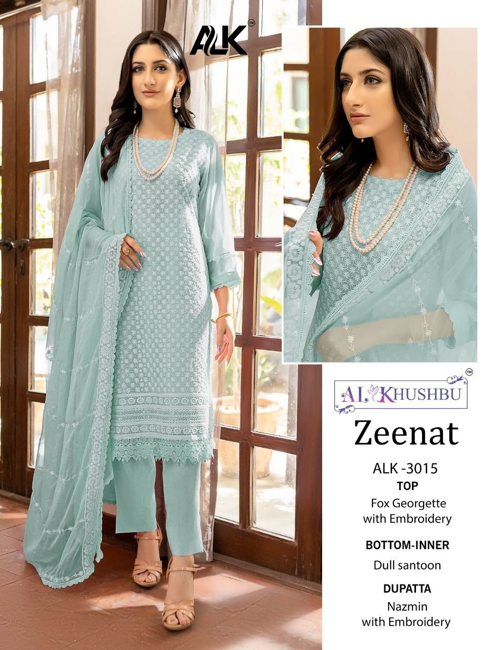 AL KHUSHBU ZEENAT ALK 3012 TO 3016 PAKISTANI SUITS SINGLE PIECE