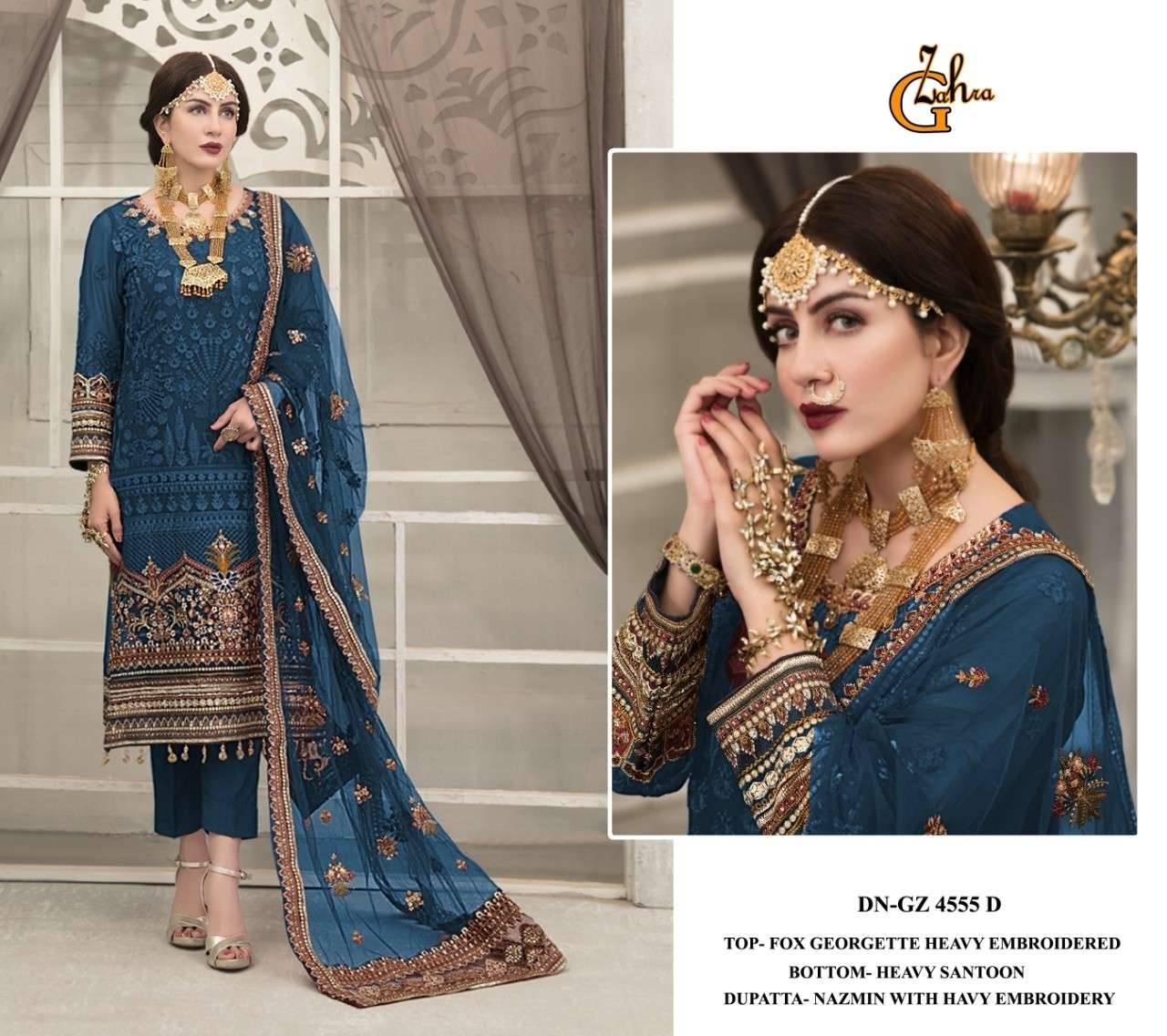 G ZAHRA 4555 D PAKISTANI SUITS SINGLE ONLINE