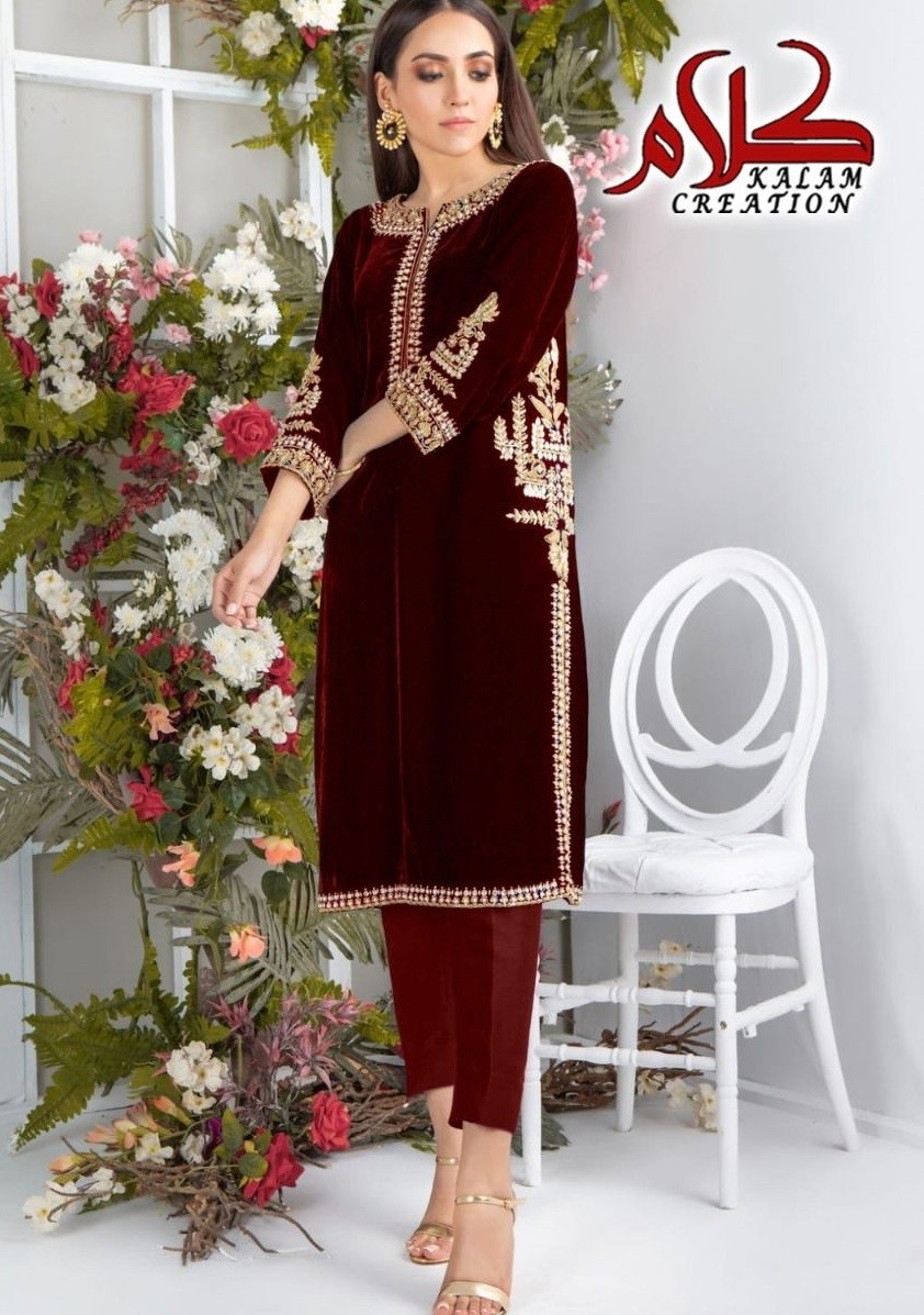 KALAM CREATION 1115 MAYRUN VELVET KURTIS 