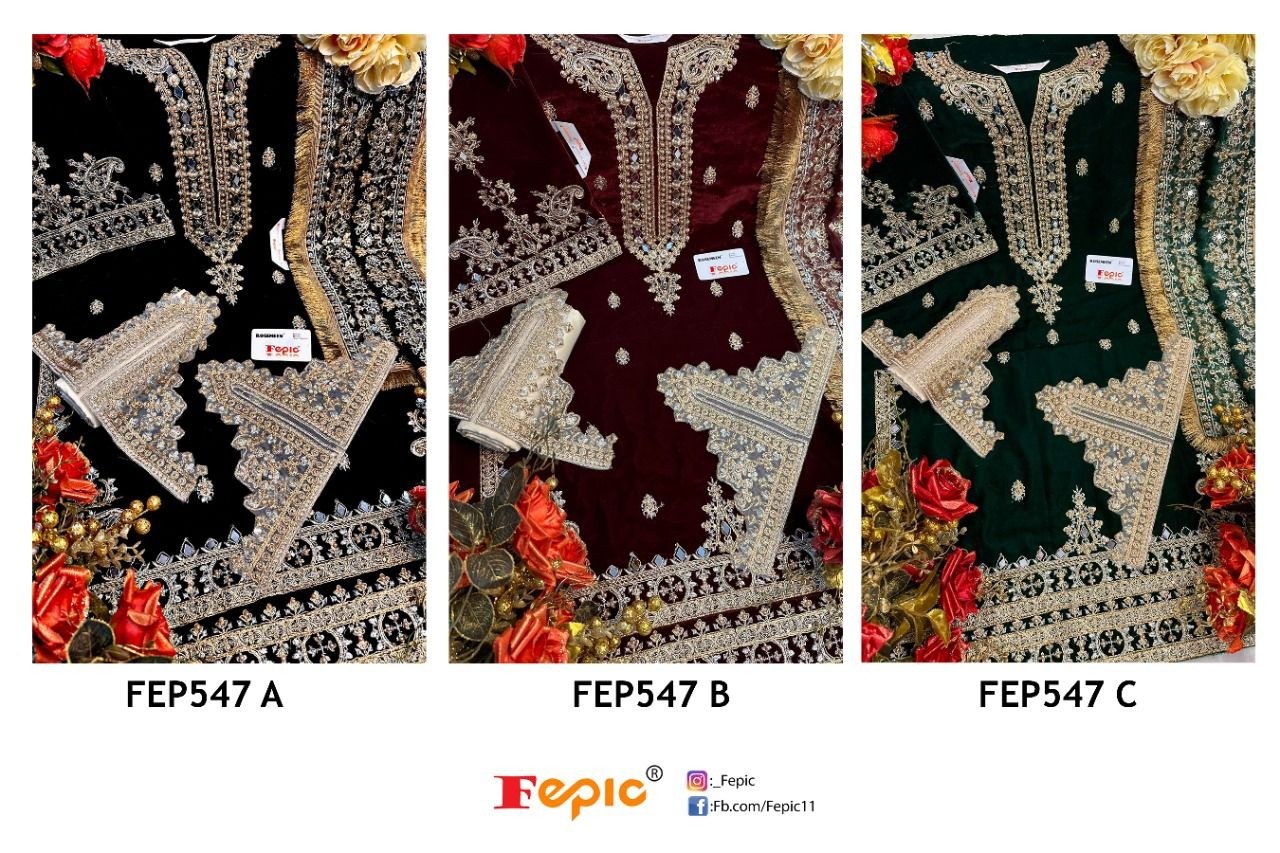 FEPIC ROSEMEEN FEP547 A VELVET LATEST PAKISTANI DRESS 