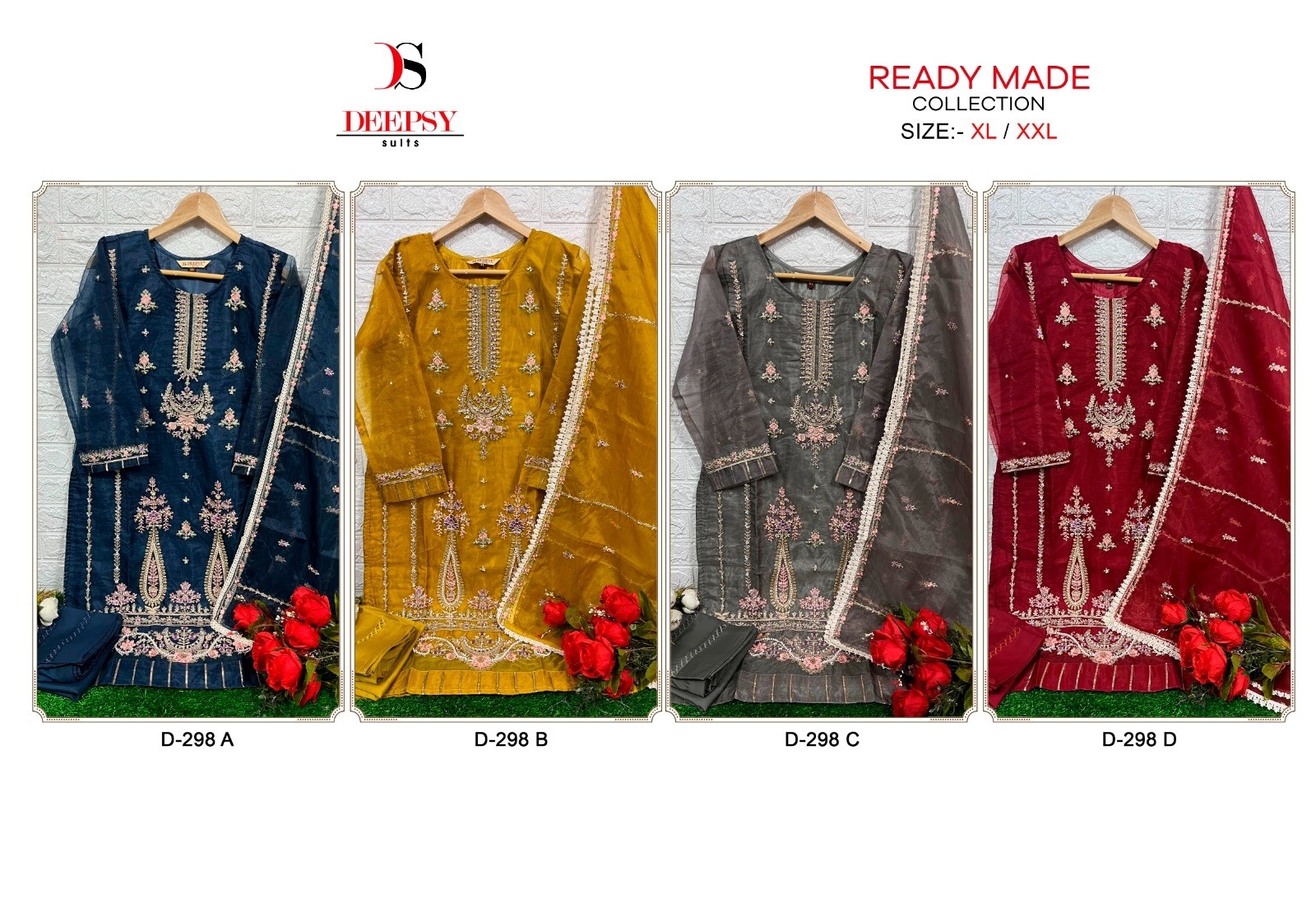DEEPSY SUITS D 298 READYMADE PAKISTANI SUITS BY SINGLE