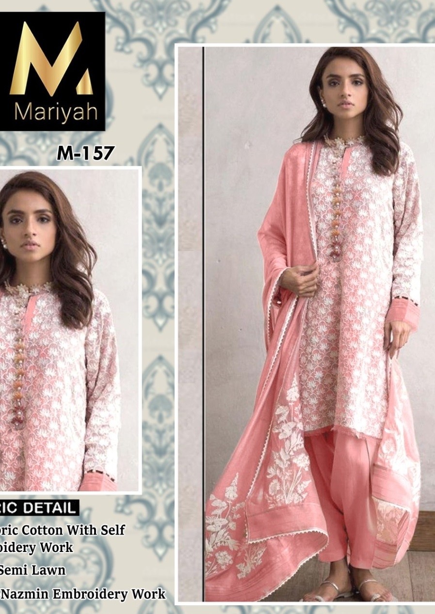 MARIYAH M 157 PNK WHOLESALE PAKISTANI SUITS 