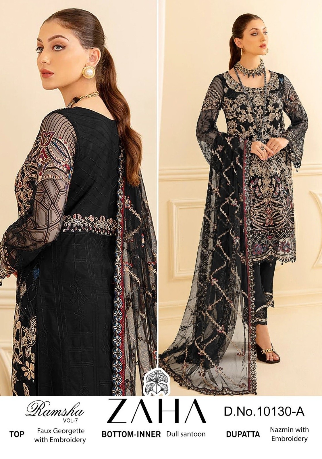 ZAHA 10130 A RAMSHA VOL 7 PAKISTANI SUITS ONLINE