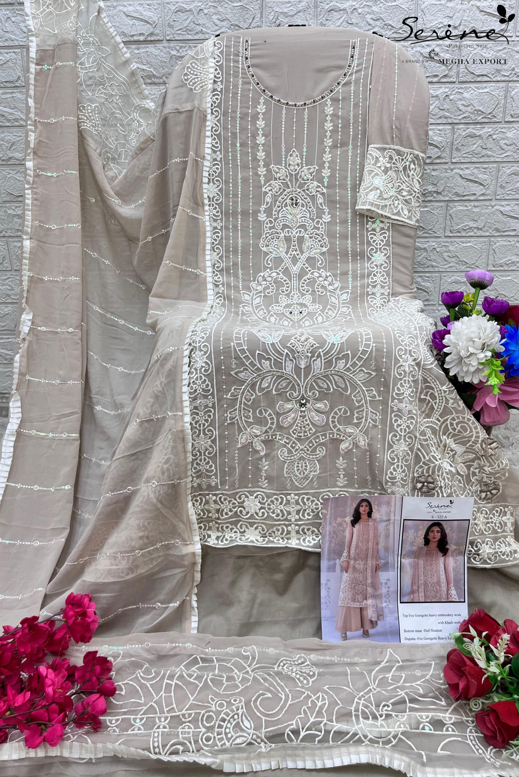 SERINE S 322 A PAKISTANI SUITS KHATLIWORK