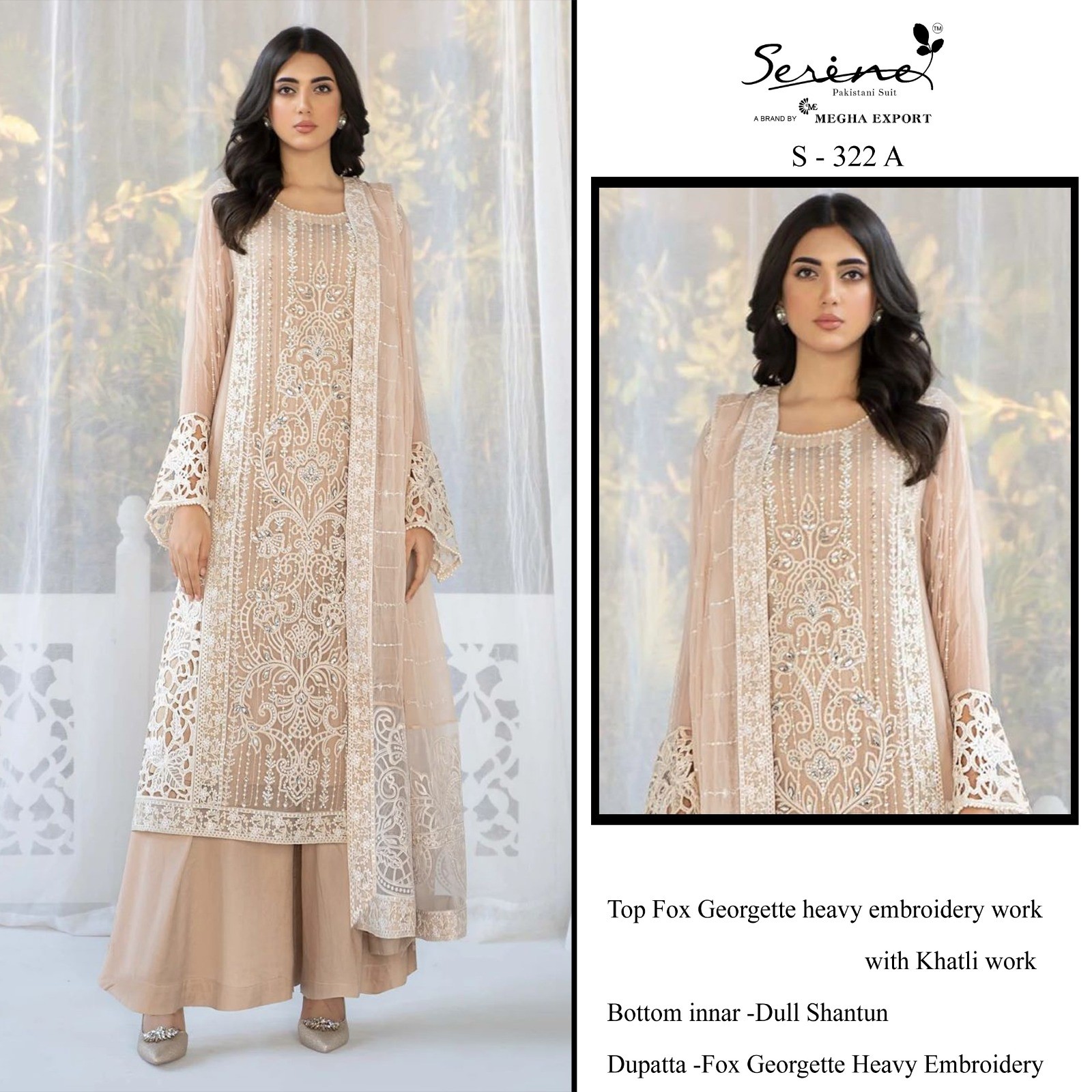 SERINE S 322 A PAKISTANI SUITS KHATLIWORK