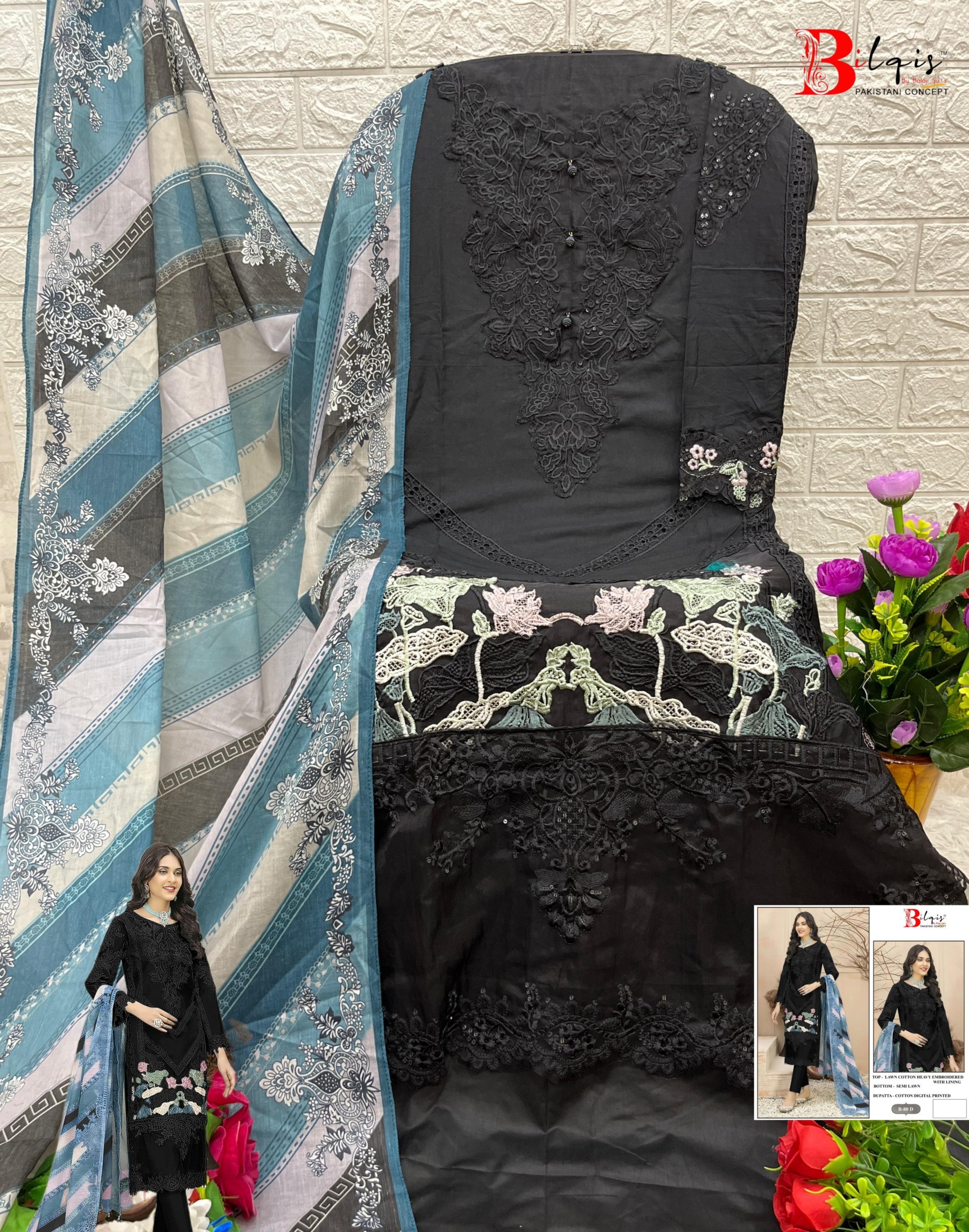 BILQIS B 80 PAKISTANI SUITS WHOLESALER