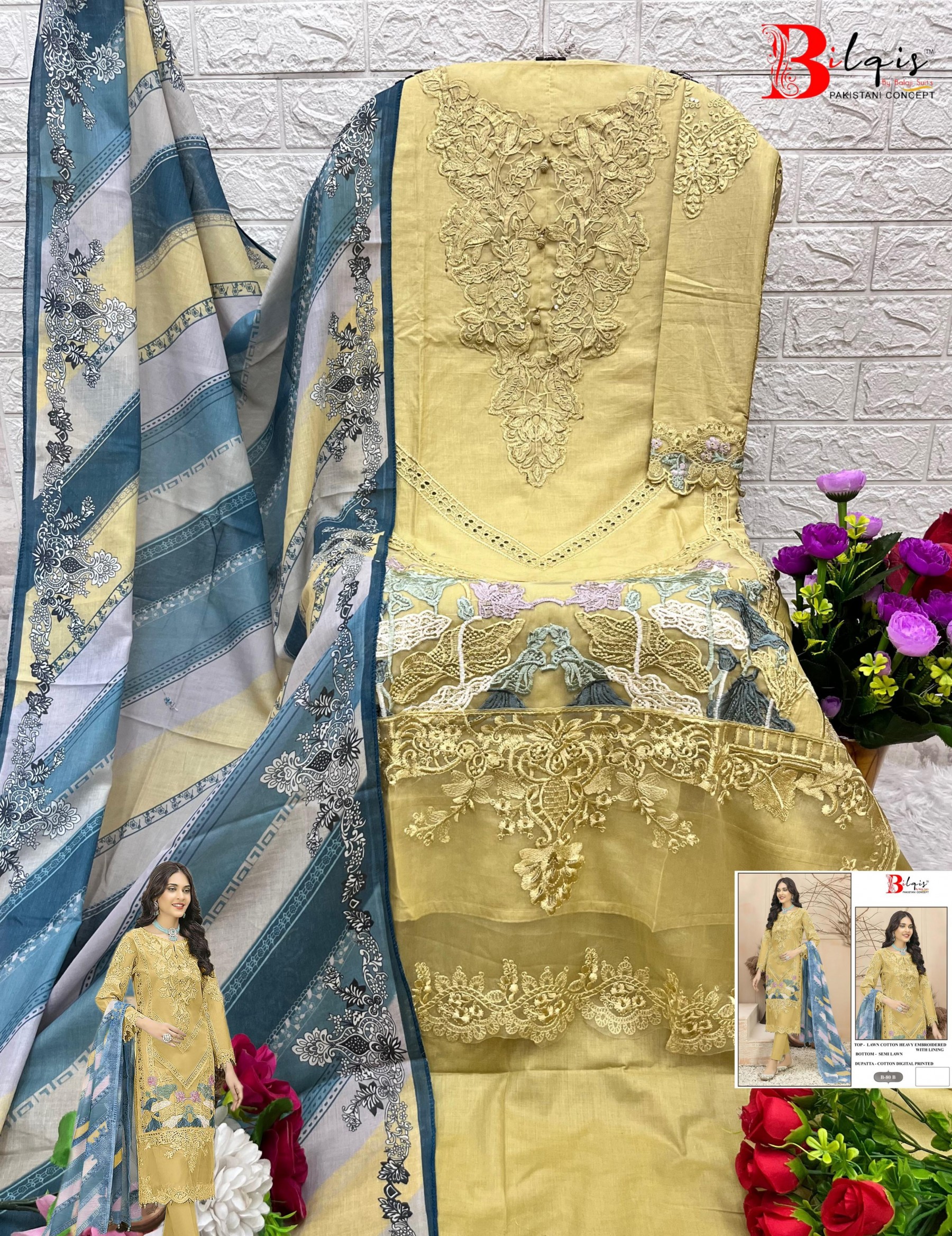 BILQIS B 80 PAKISTANI SUITS WHOLESALER