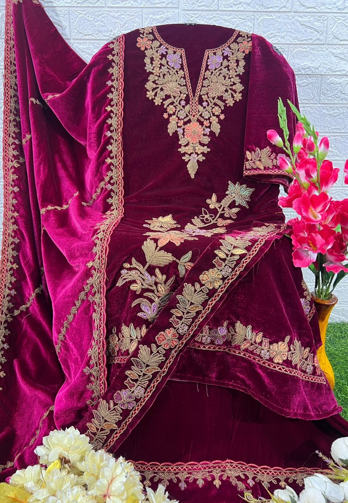 DEEPSY 32220A VELVET 24 PAKISTANI SUITS WHOLESALE