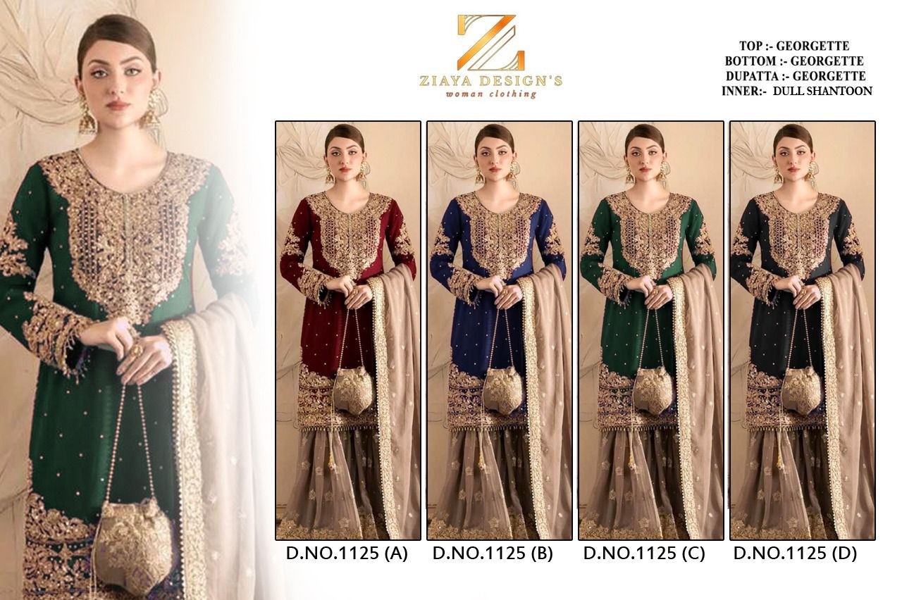 ZIAYA DESIGNS 1125A TO 1125C BEST PAKISTANI SUITS