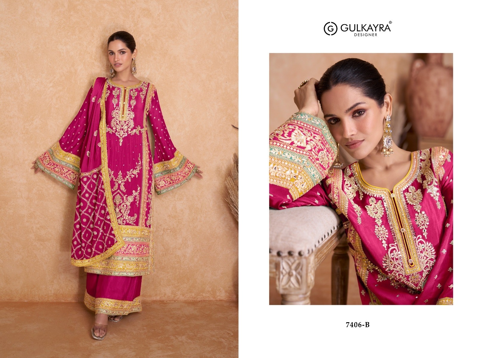 GULKAYRA DESIGNER 7406B HIT PAKISTANI SUITS