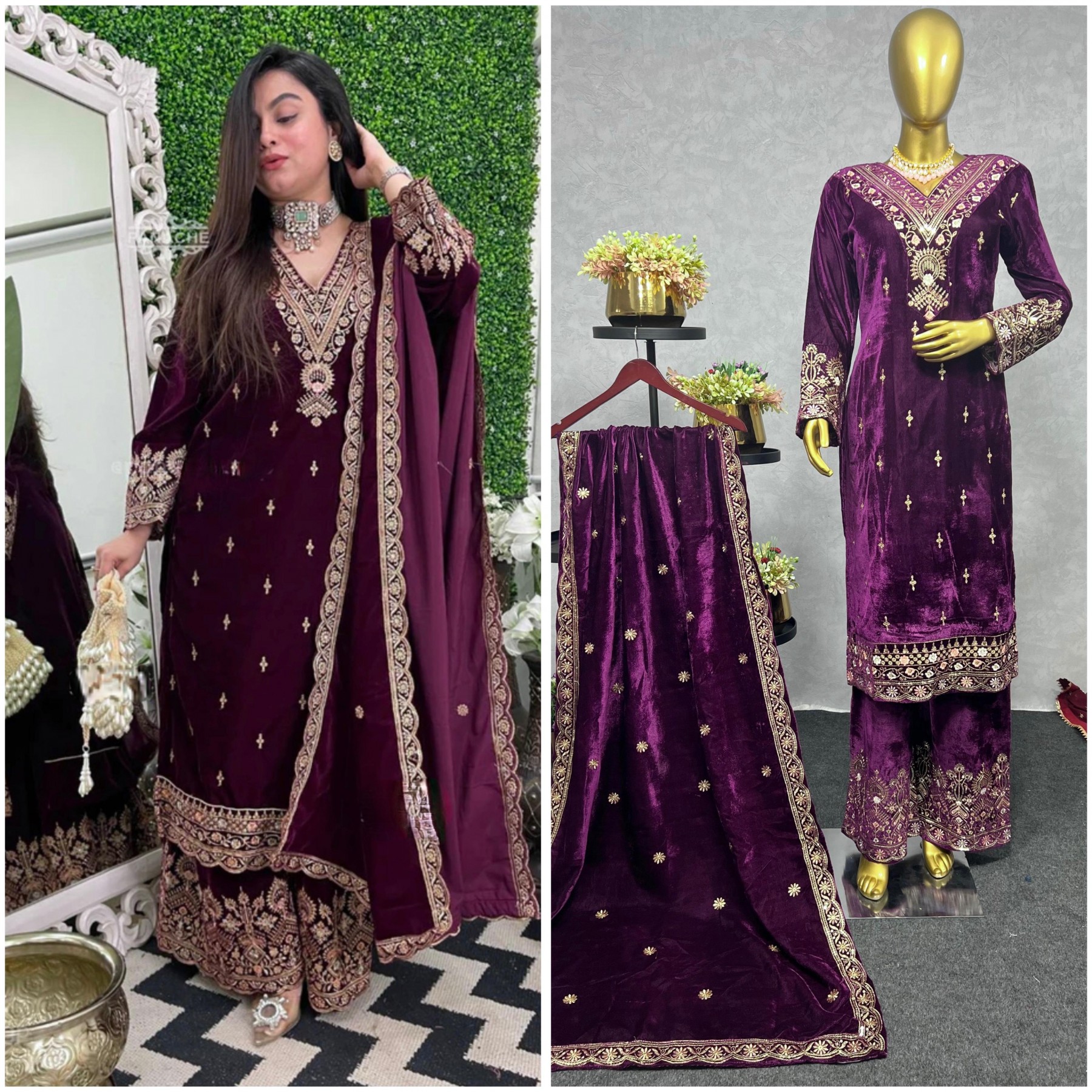 JL 1026 VISCOSE VELVET READYMADE KURTIS 
