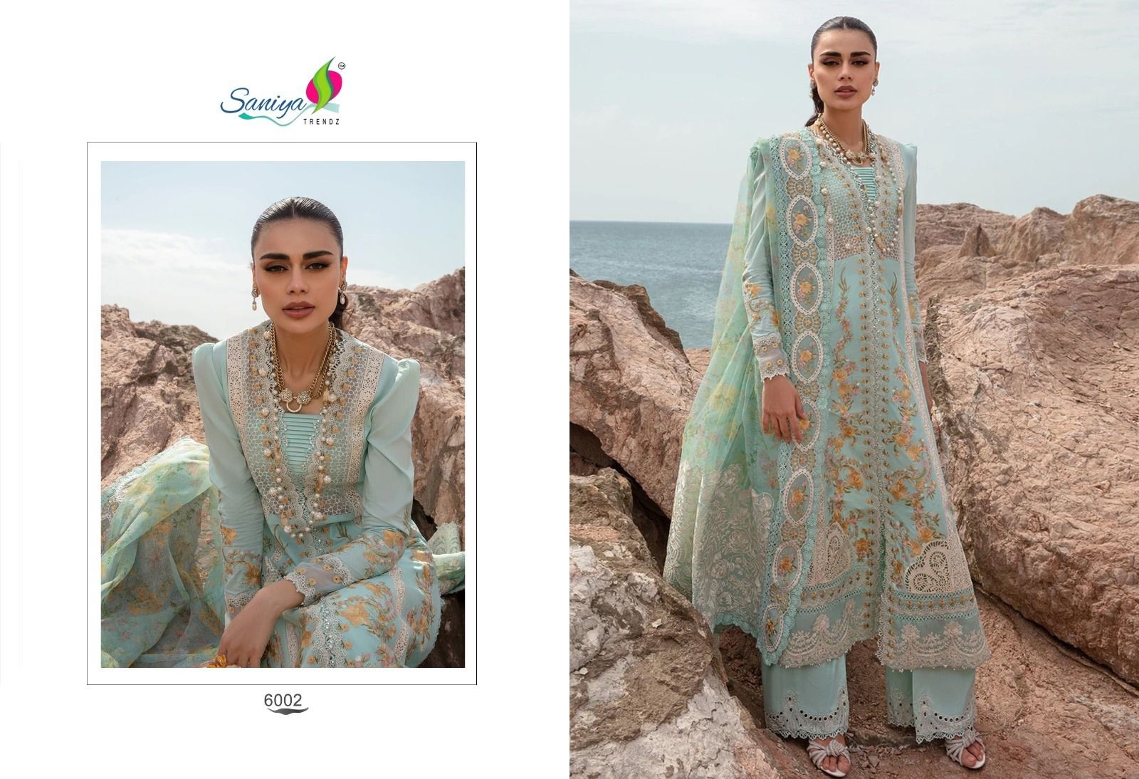 SANIYA TRENDZ 6001 TO 6003 SAIRA SAKIRA VOL 06 LATEST SALWAR SUITS SUPPLIER