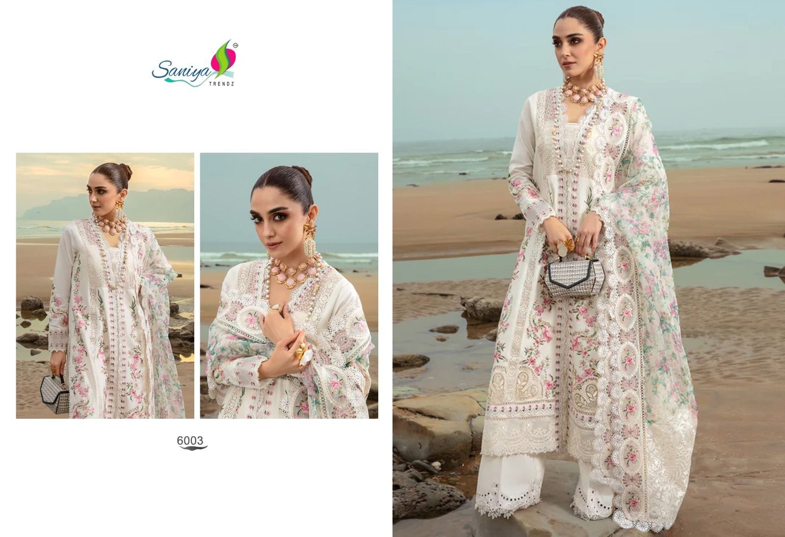 SANIYA TRENDZ 6001 TO 6003 SAIRA SAKIRA VOL 06 LATEST SALWAR SUITS SUPPLIER