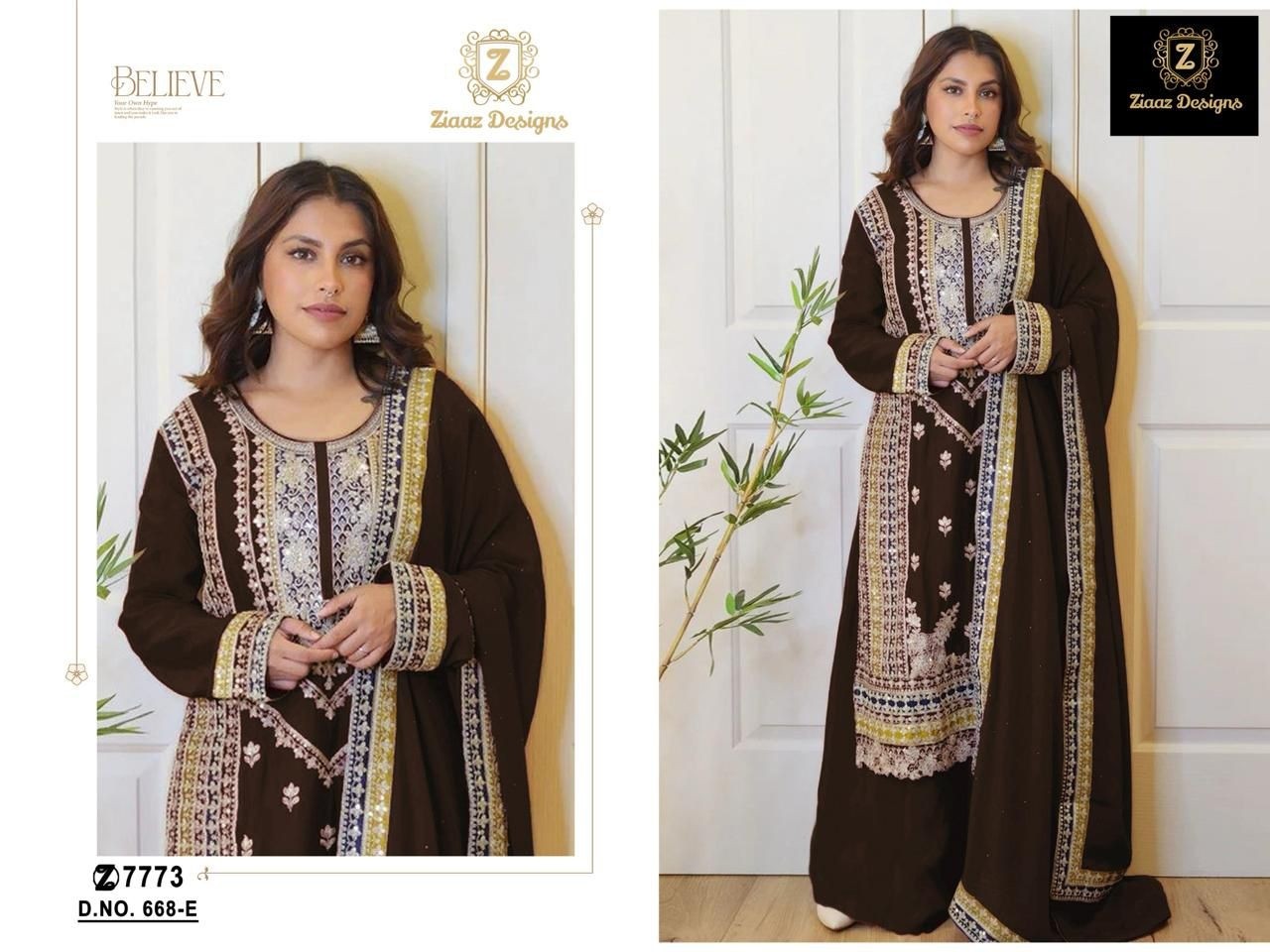 ZIAAZ DESIGNS 668 D VELVET SALWAR KAMEEZ