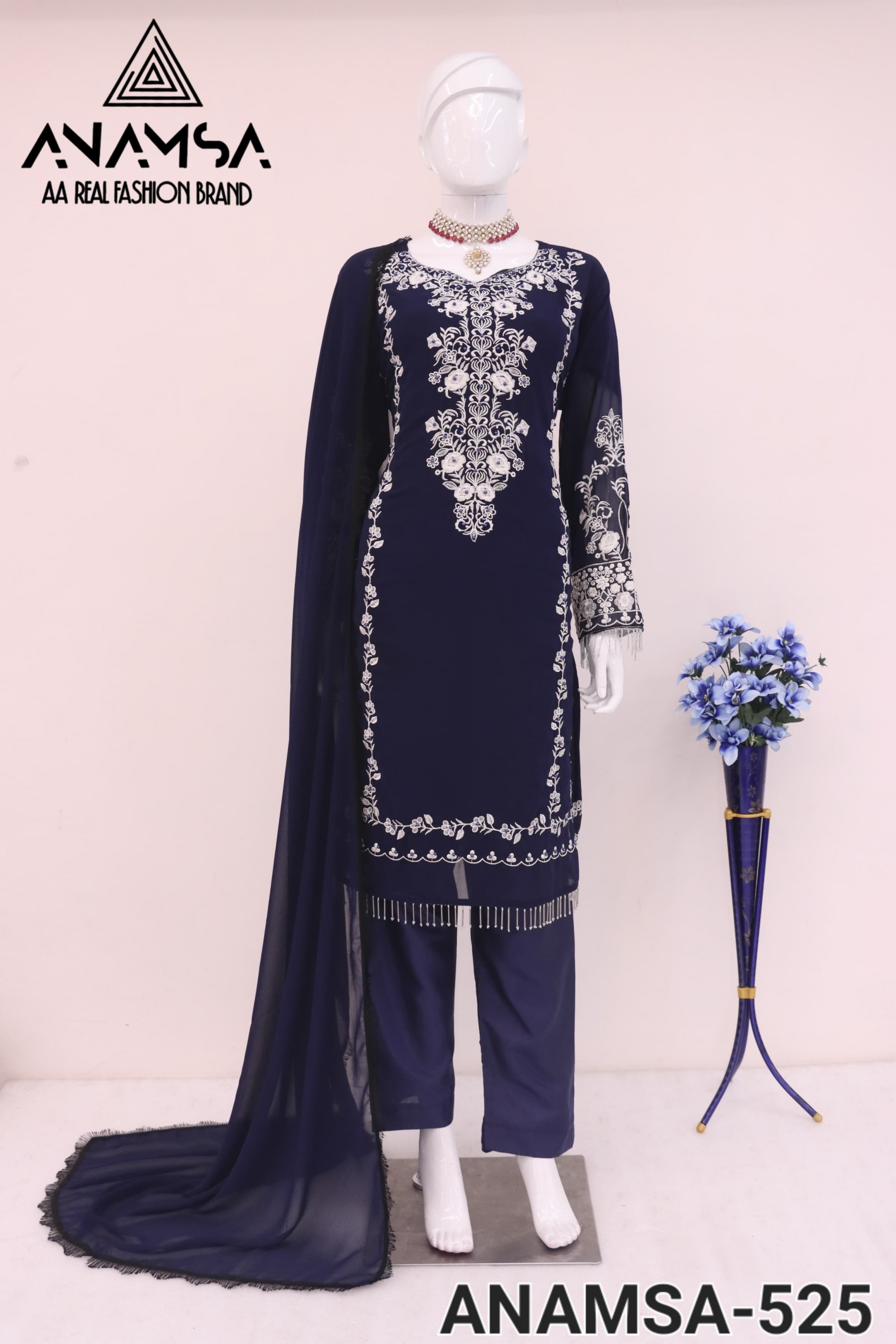 ANAMSA 525 READYMADE PAKISTANI SALWAR SUITS 