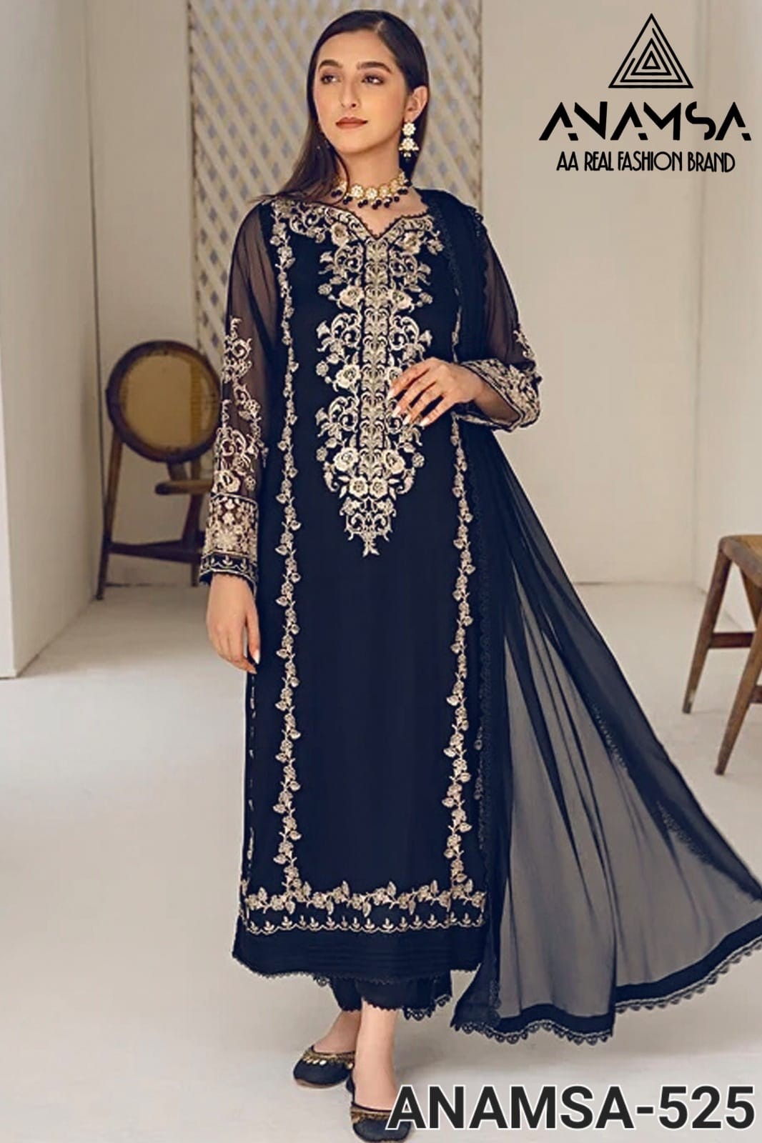 ANAMSA 525 READYMADE PAKISTANI SALWAR SUITS 