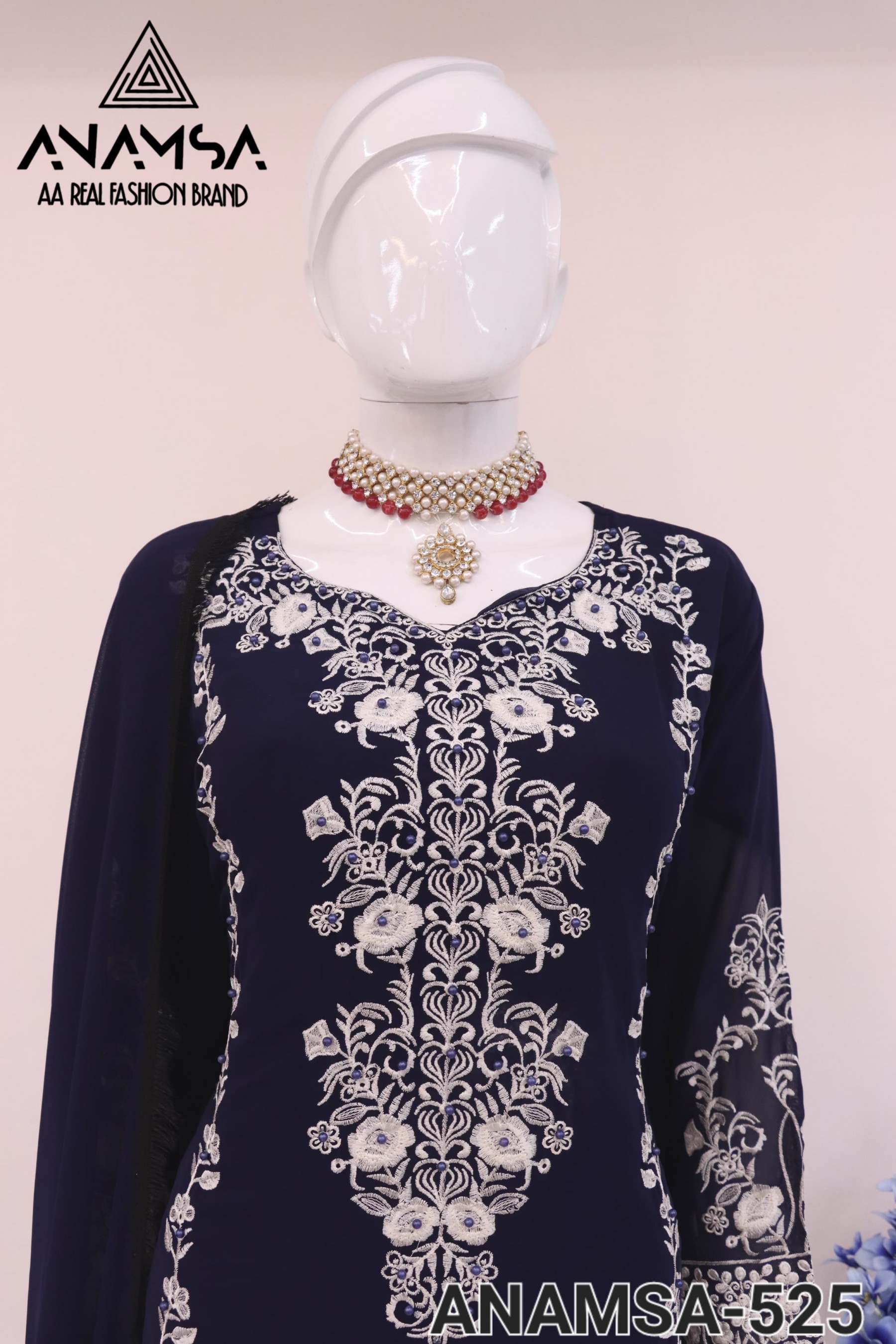 ANAMSA 525 READYMADE PAKISTANI SALWAR SUITS 
