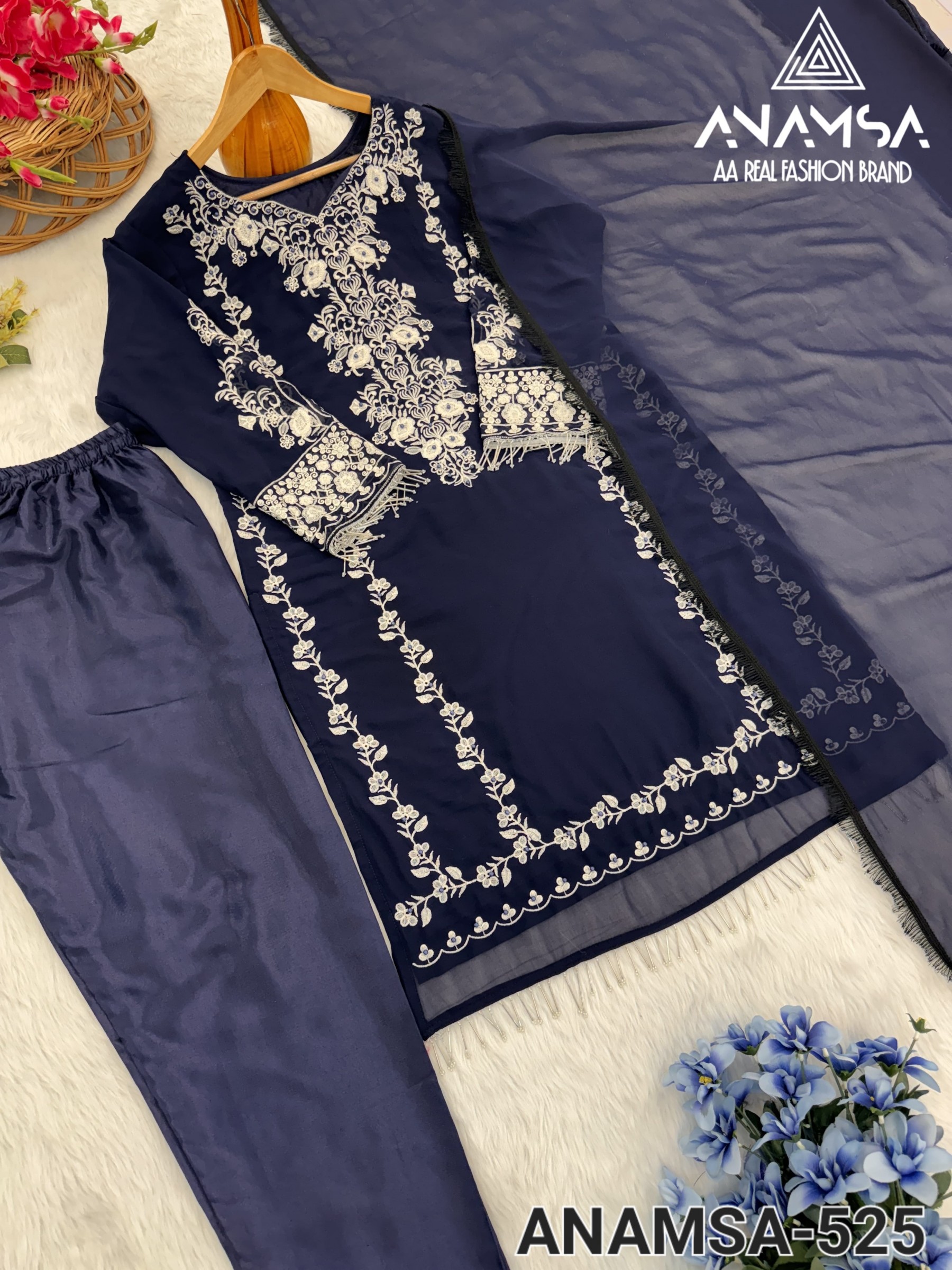 ANAMSA 525 READYMADE PAKISTANI SALWAR SUITS 