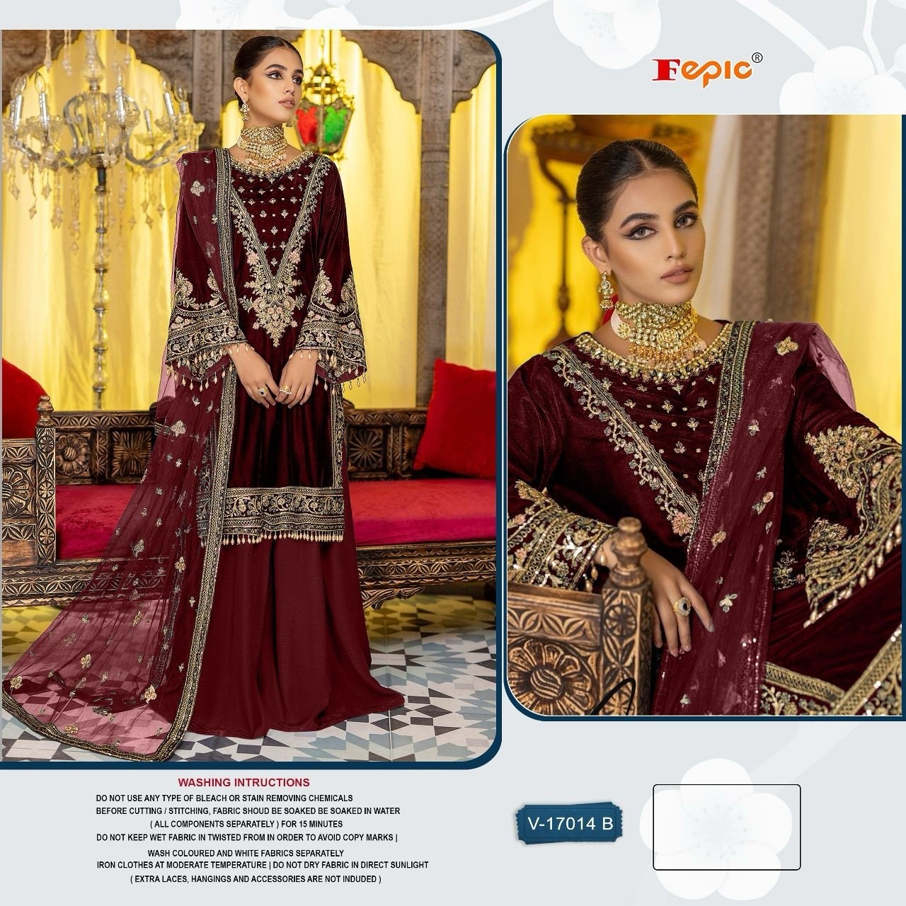 FEPIC 17014 VELVETS SALWAR SUITS WHOLESALE PRICE 