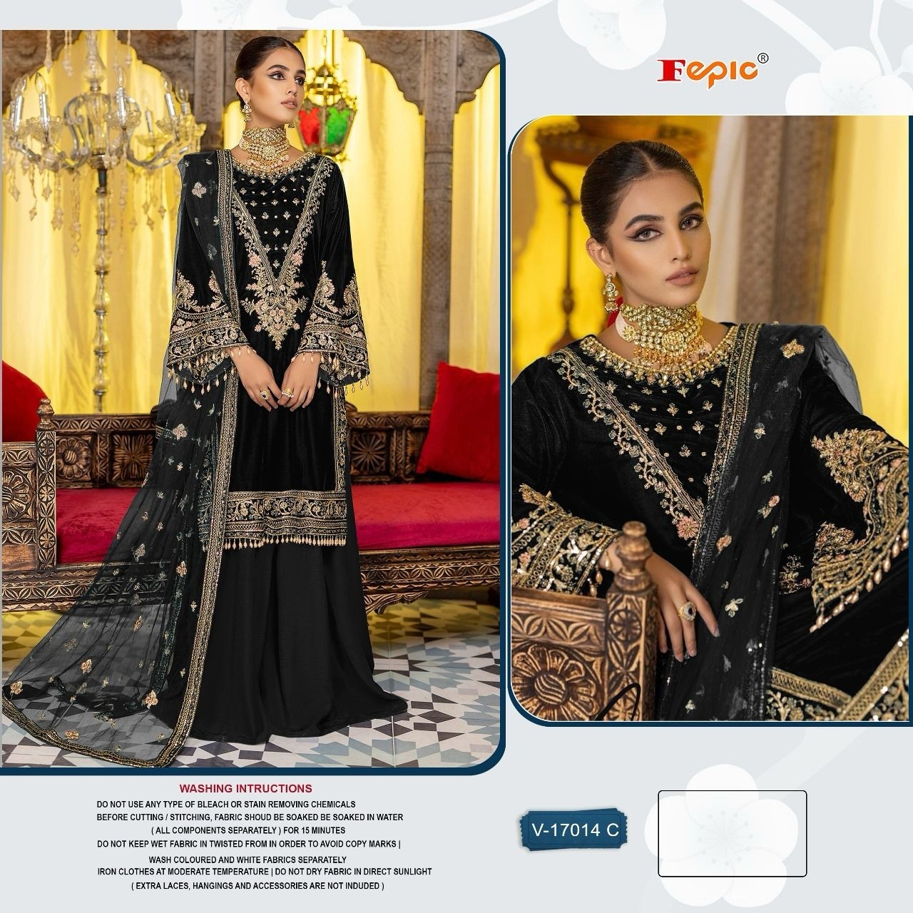 FEPIC 17014 VELVETS SALWAR SUITS WHOLESALE PRICE 