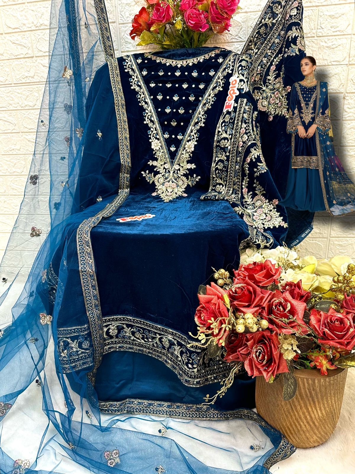 FEPIC 17014 VELVETS SALWAR SUITS WHOLESALE PRICE 
