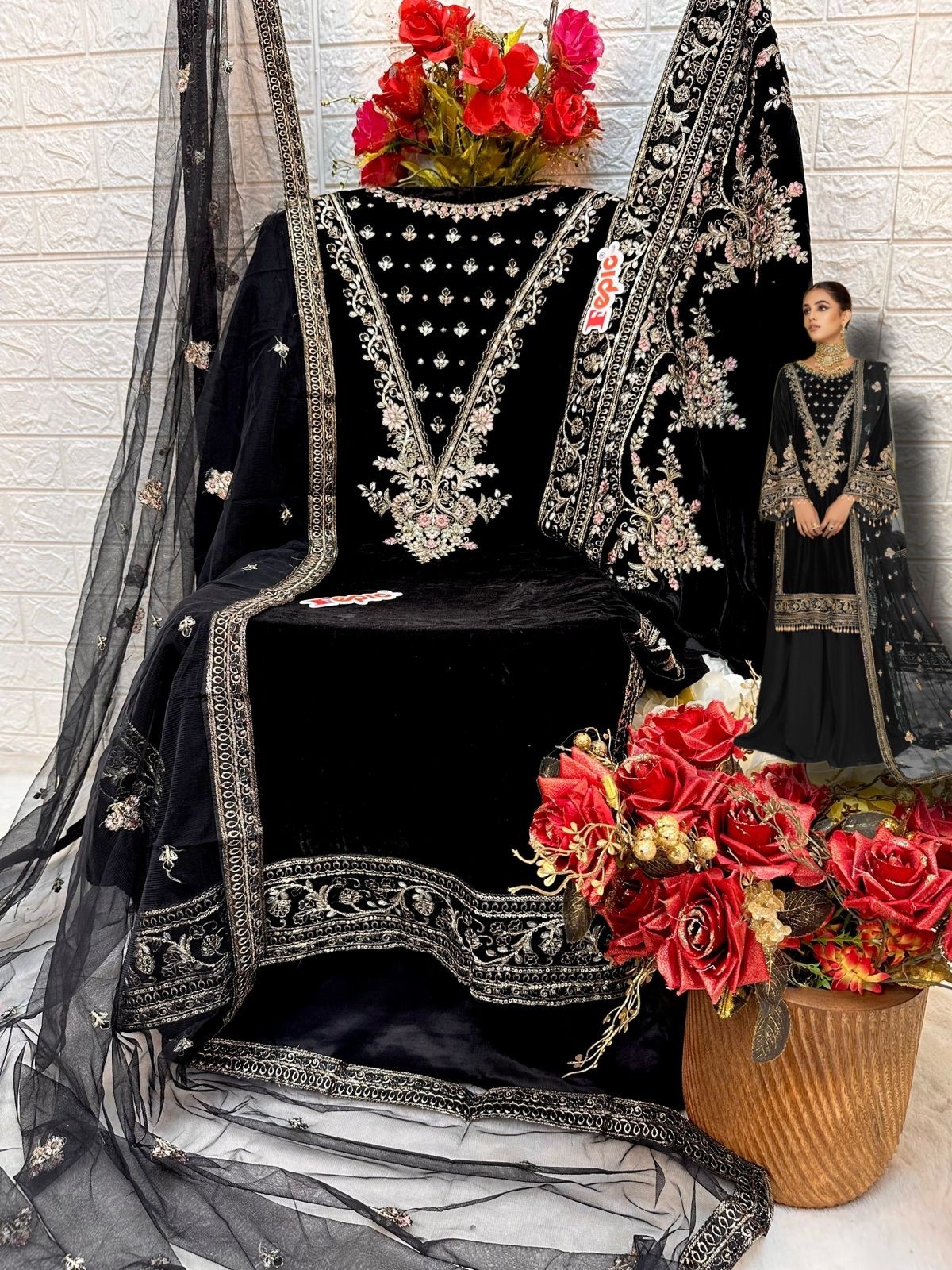 FEPIC 17014 VELVETS SALWAR SUITS WHOLESALE PRICE 