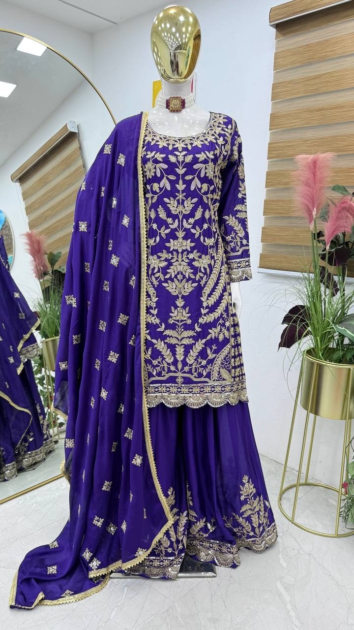 ZD 10091 REAYMADE SHARARA  HI DESIGNS PAKISTANI SUITS