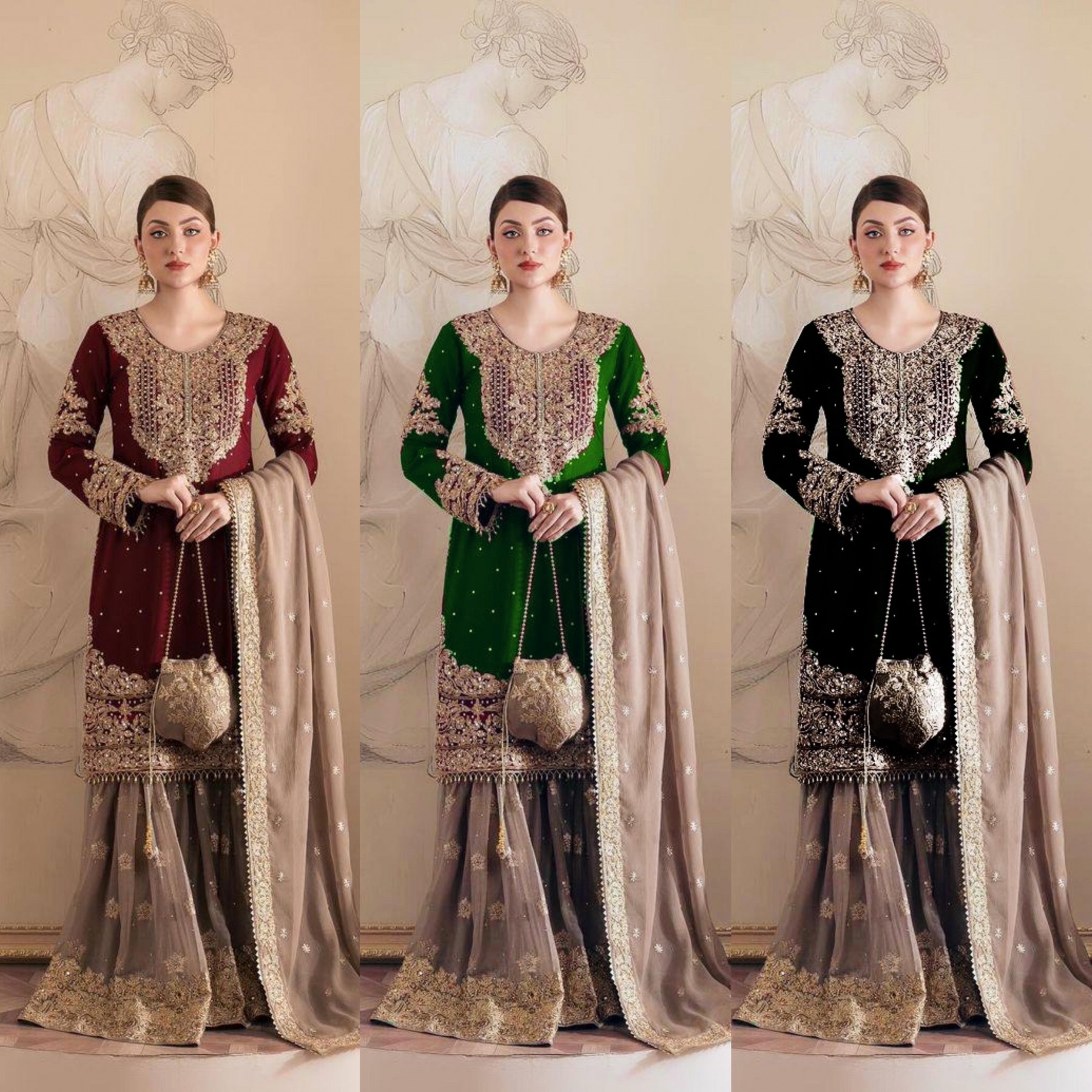 LC 1313 SHARARA READYMADE PAKISTANI SUITS 