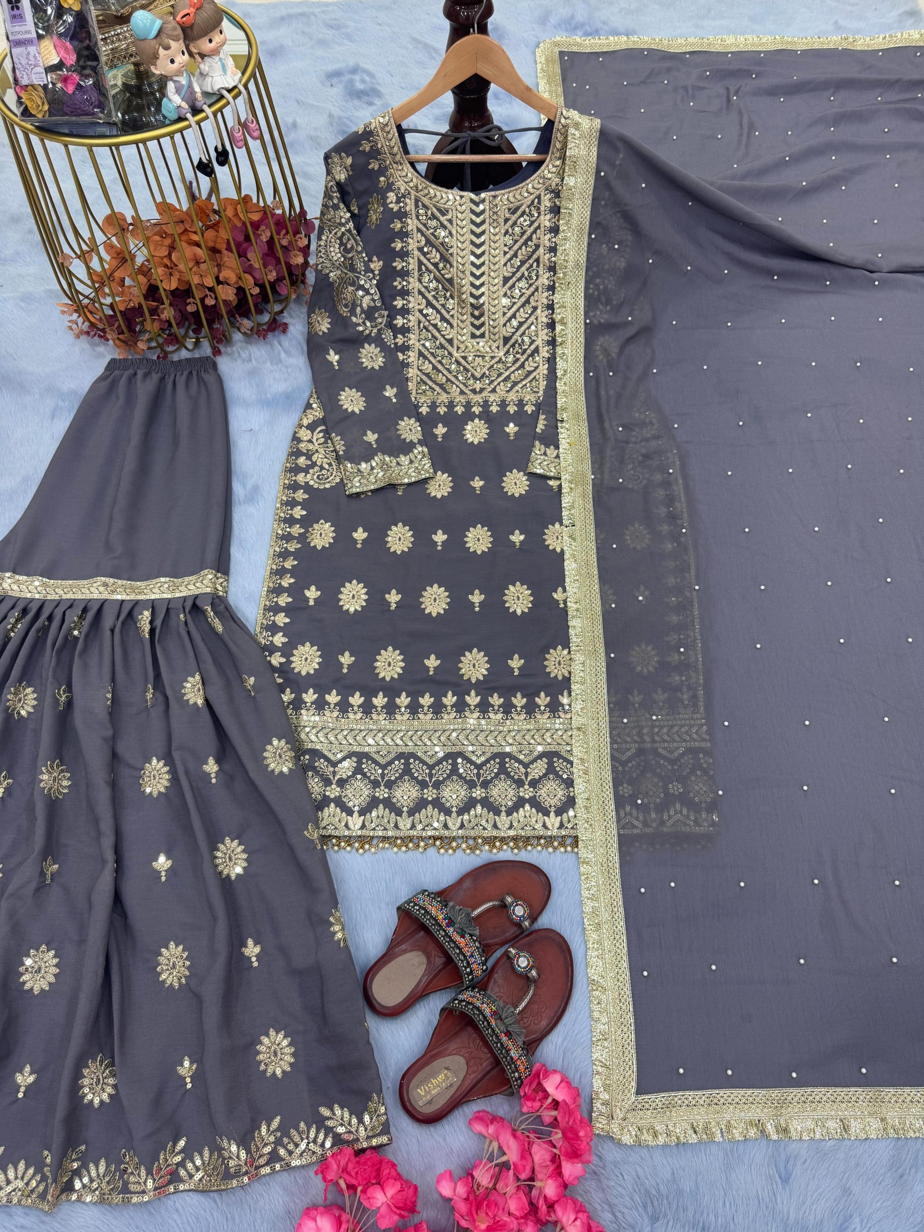 PD 1078 READYMADE SALWAR SUITS SHARARA PLAZZO 