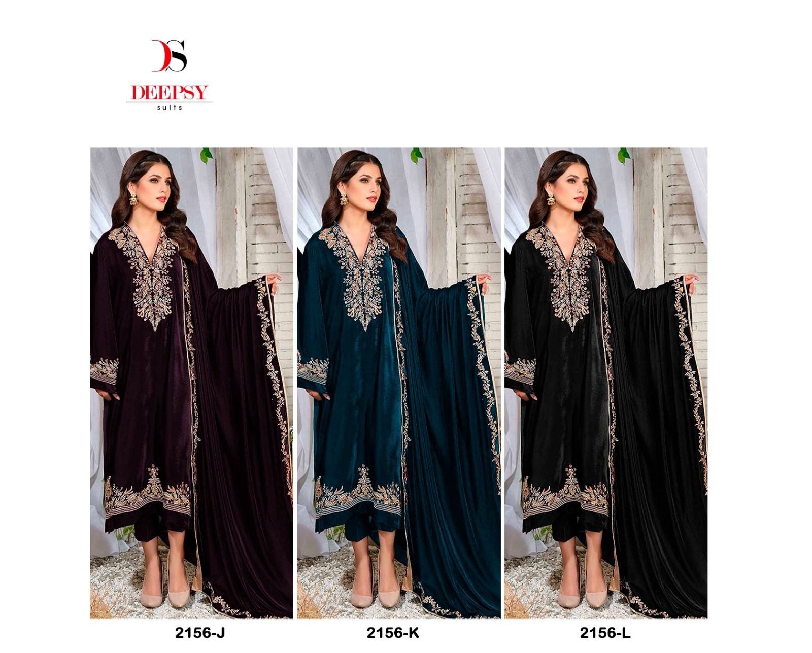 DEEPSY SUITS 2156 VELVET PAKISTANI SUITS WHOLESALE WITH PRICE