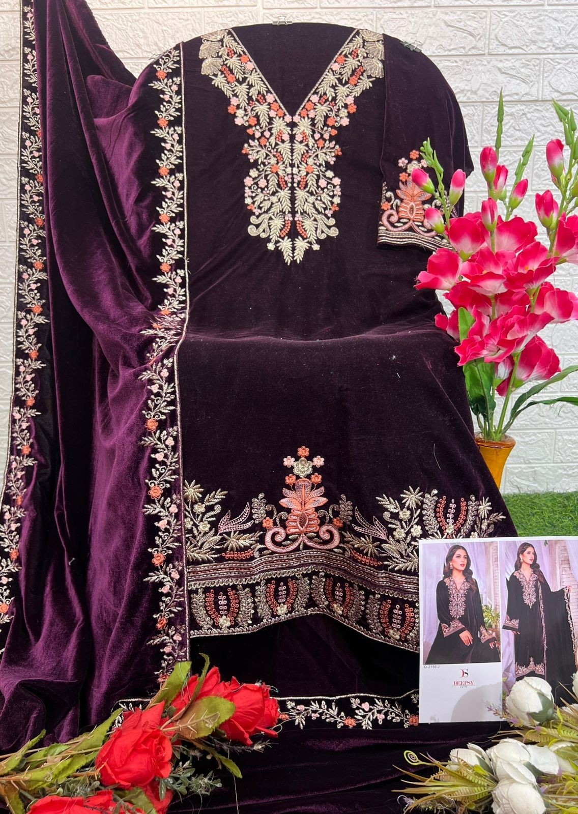 DEEPSY SUITS 2156 VELVET PAKISTANI SUITS WHOLESALE WITH PRICE