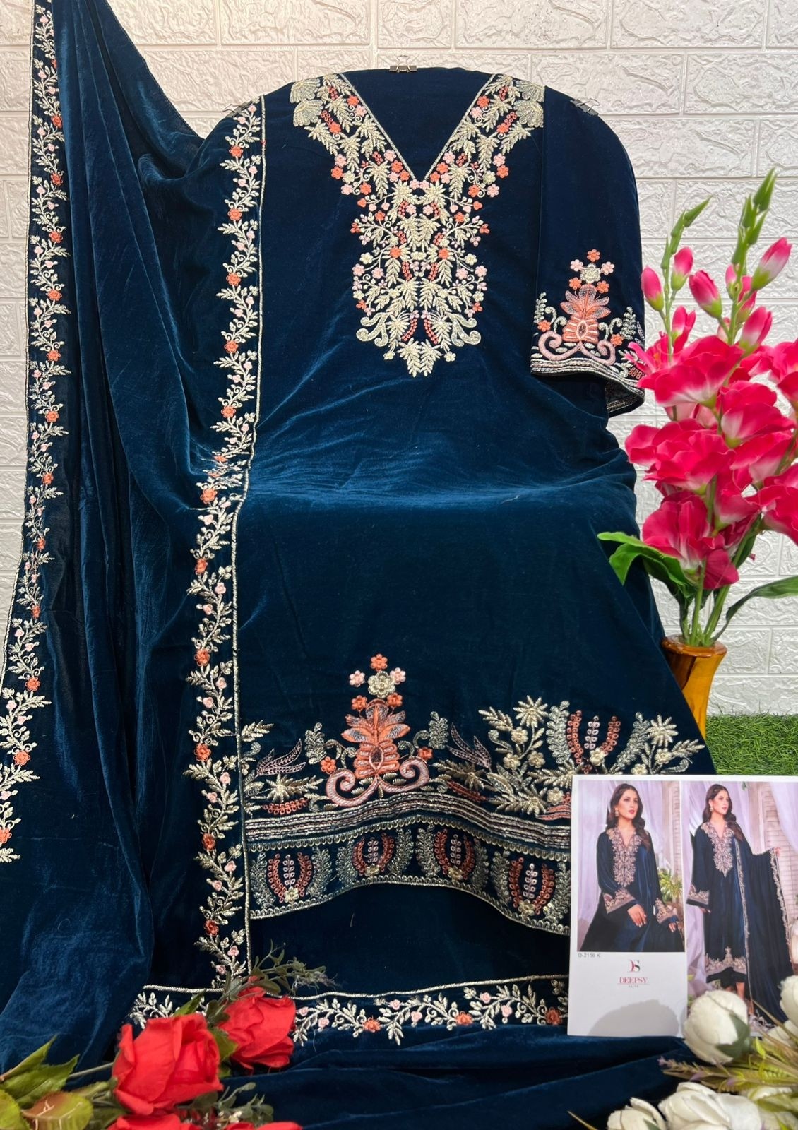 DEEPSY SUITS 2156 VELVET PAKISTANI SUITS WHOLESALE WITH PRICE