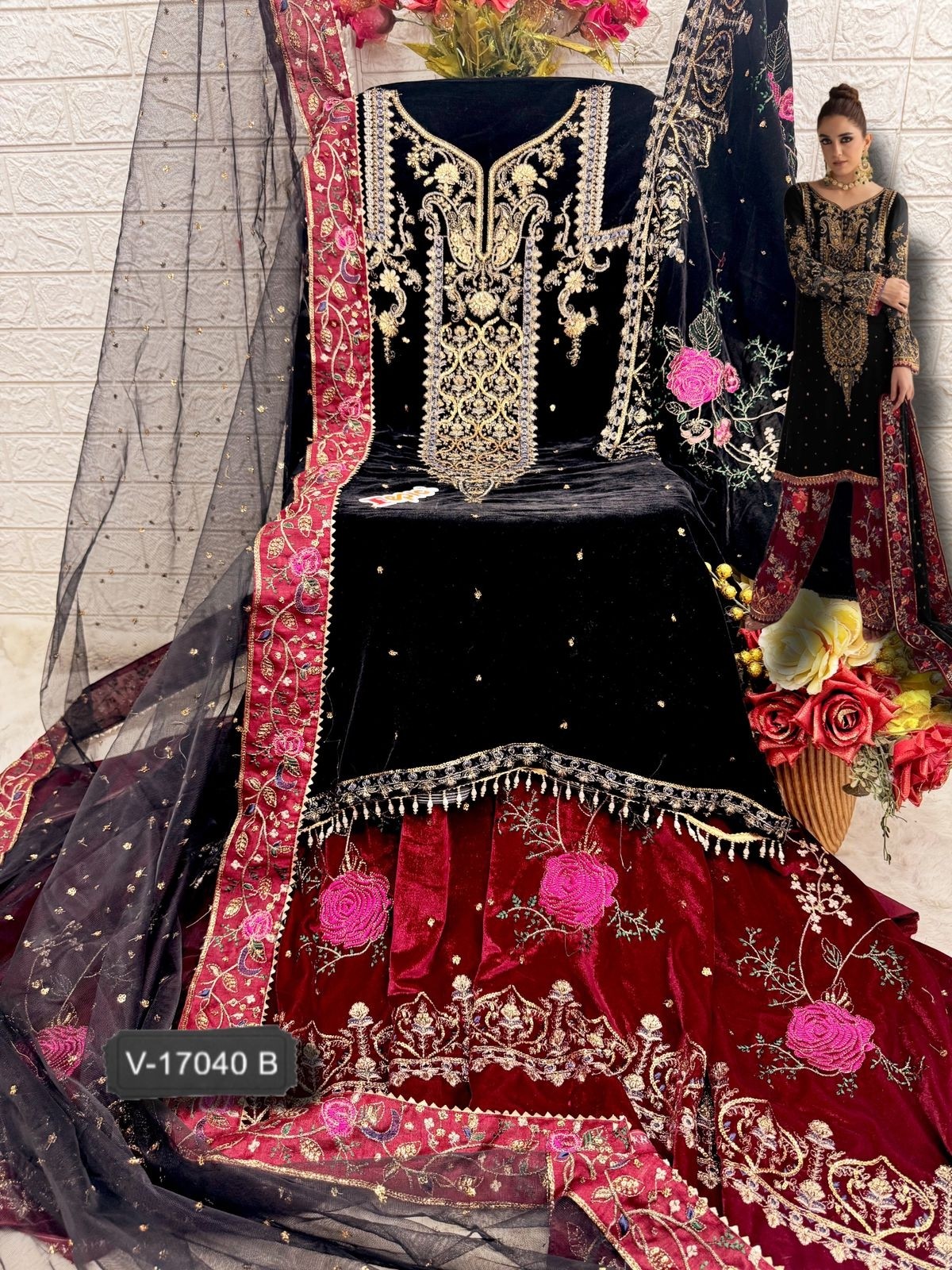 FEPIC V 17040 VELVET PAKISTANI SUITS MANUFACTURER