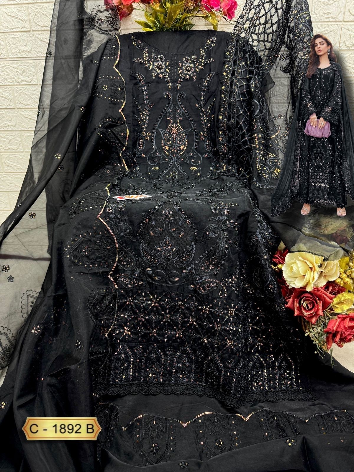 FEPIC ROSEMEEN C 1892 B PAKISTANI SUITS BLACK