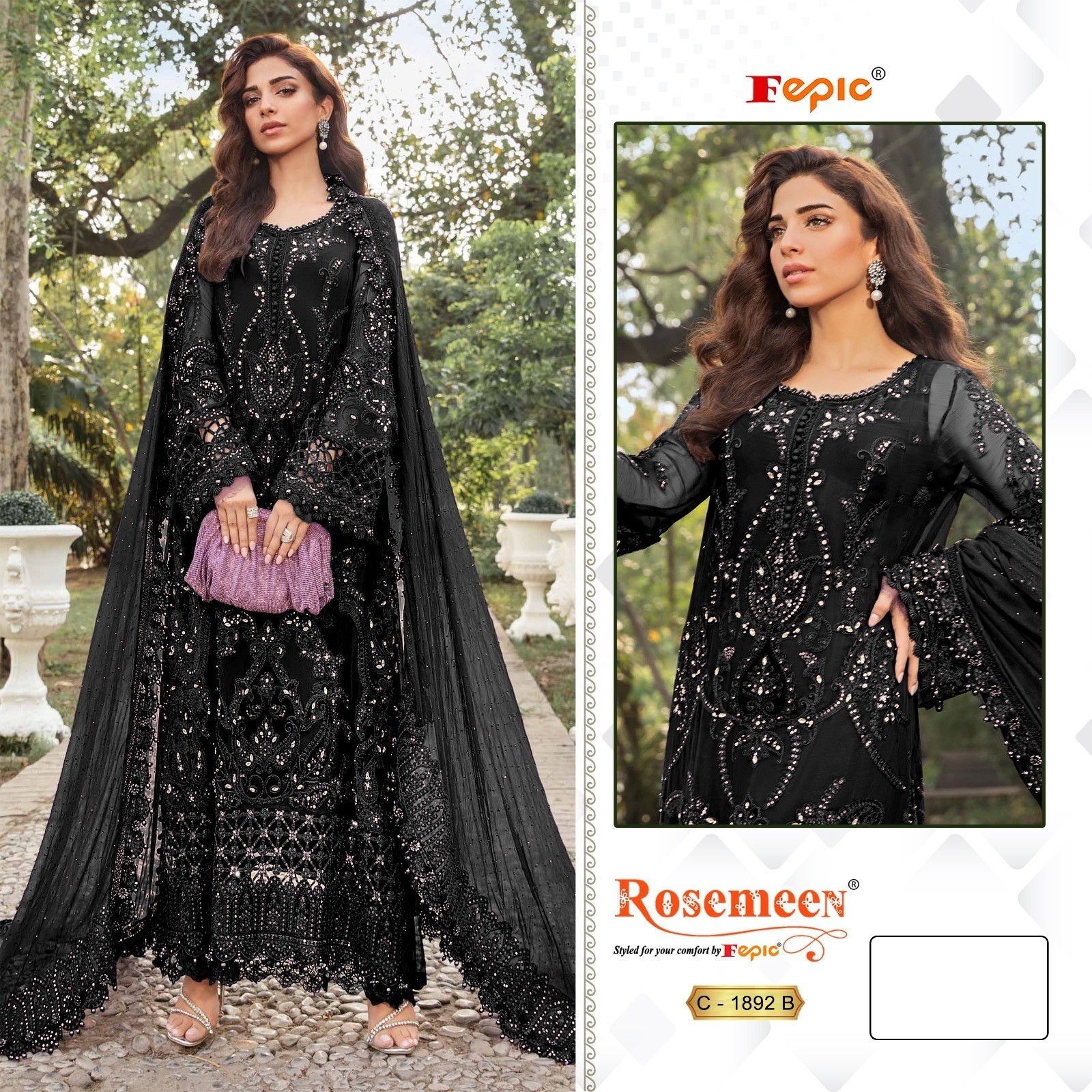 FEPIC ROSEMEEN C 1892 B PAKISTANI SUITS BLACK