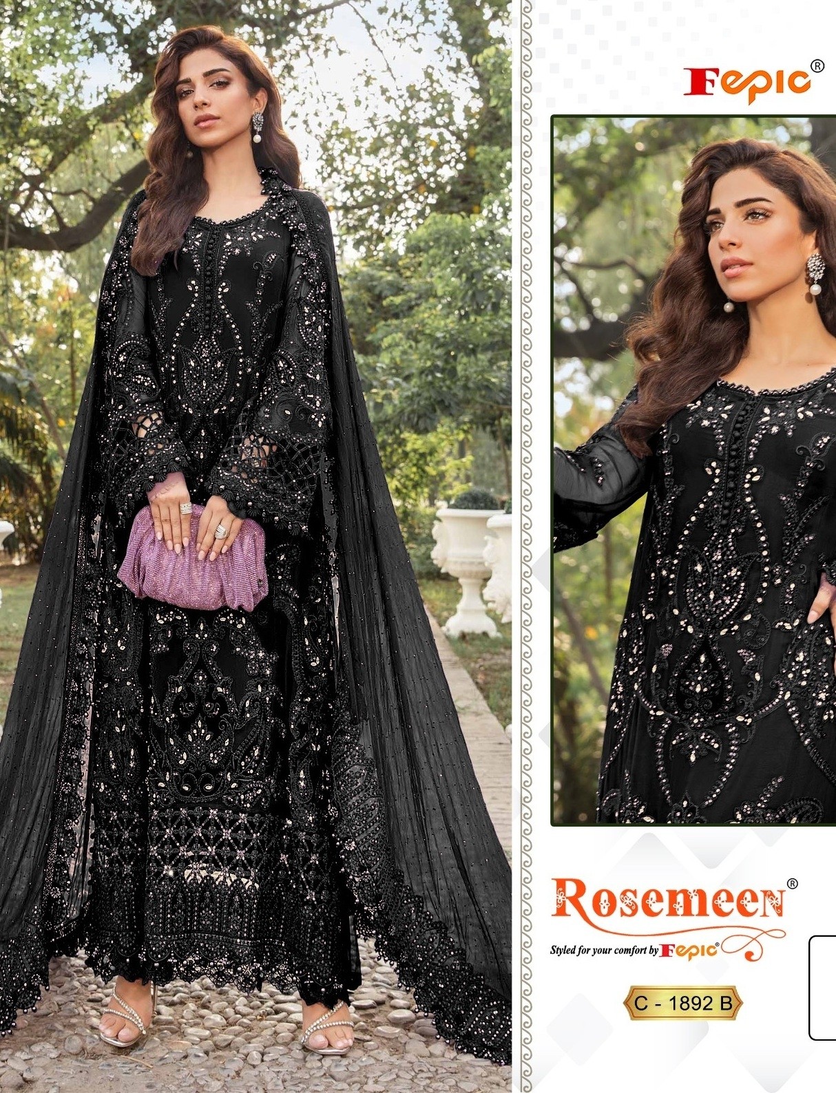 FEPIC ROSEMEEN C 1892 B PAKISTANI SUITS BLACK