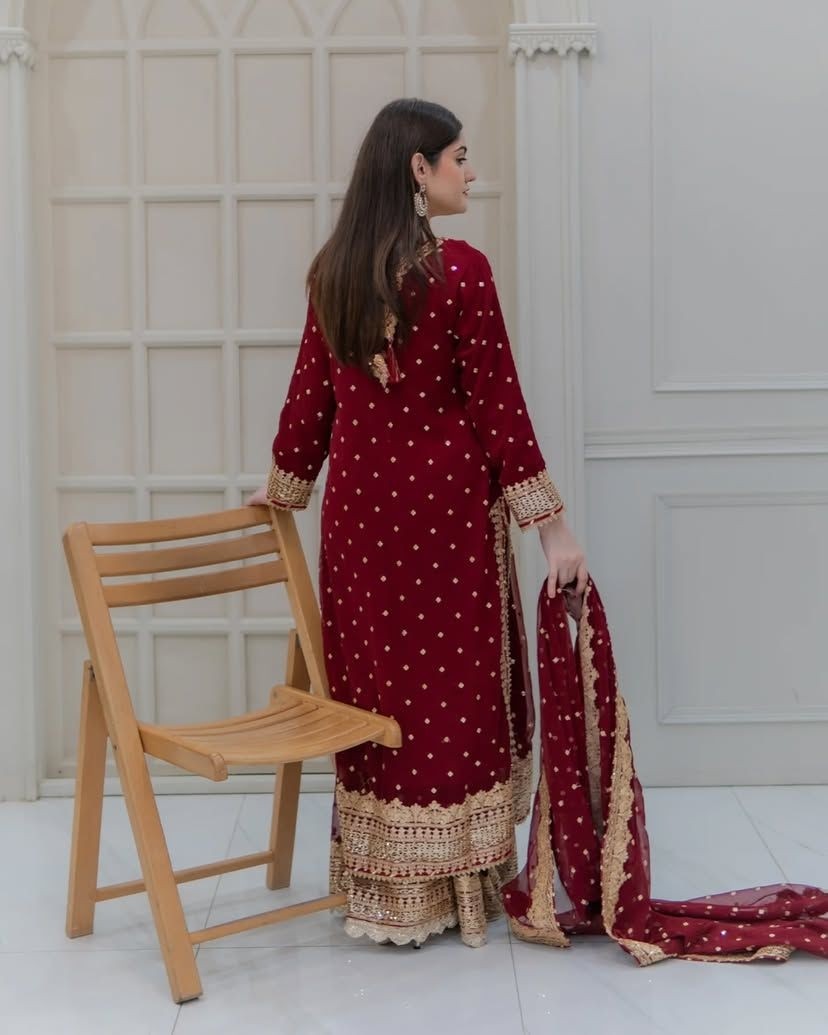 ZB 5041 READYMADE SUITS RED 