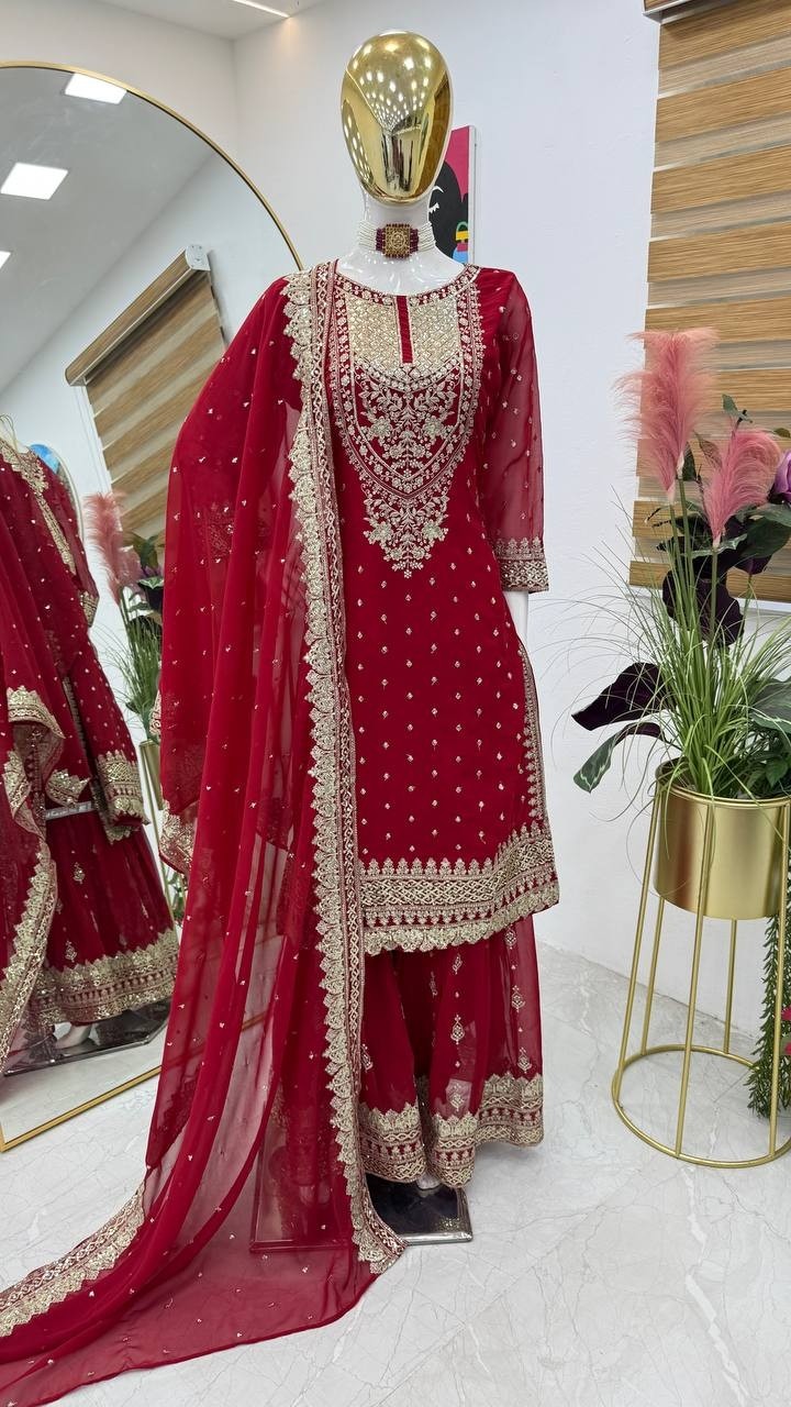ZB 5041 READYMADE SUITS RED 