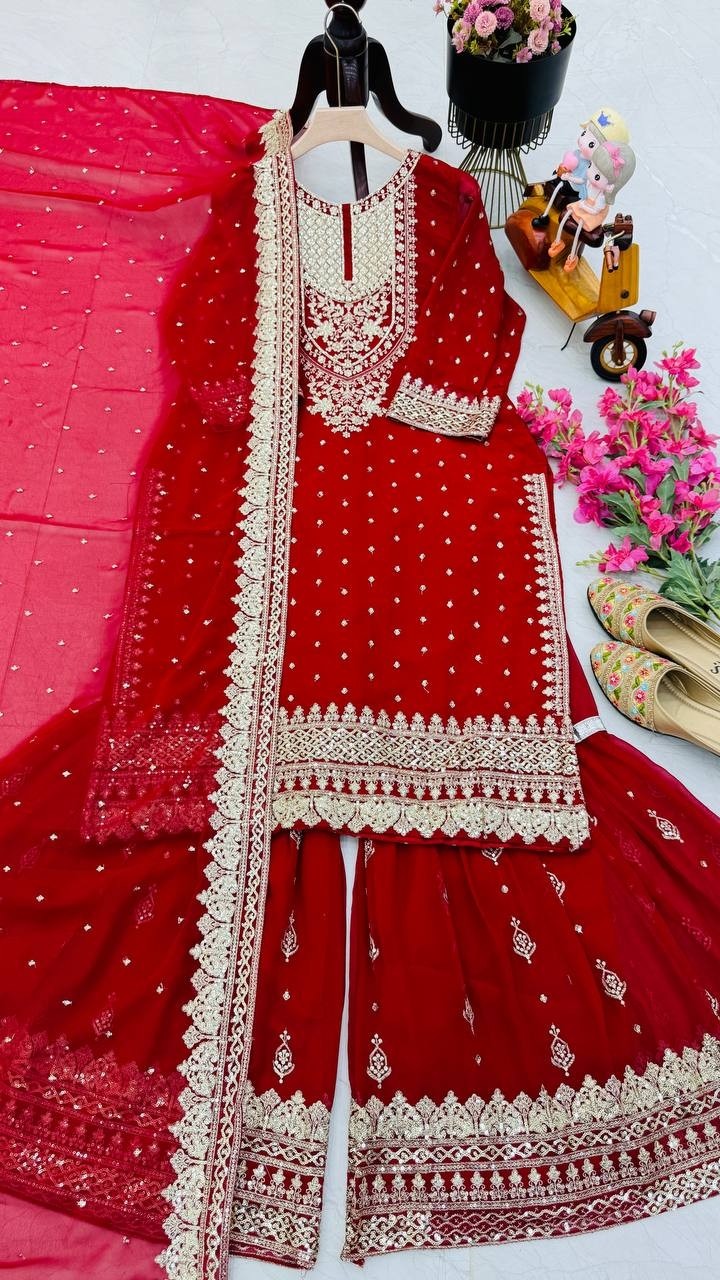 ZB 5041 READYMADE SUITS RED 