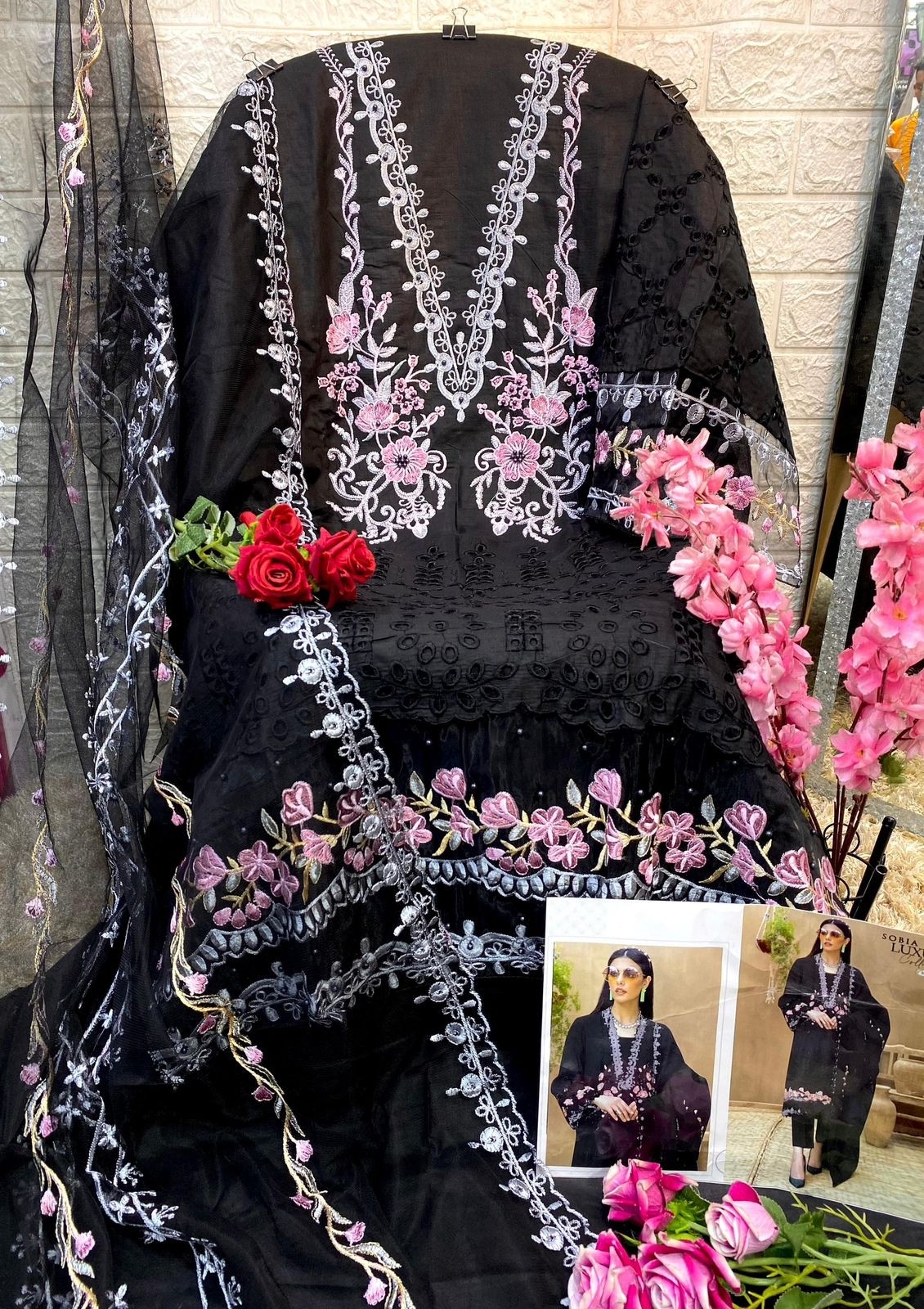 SOBIA NAZIR LUXURY SN 1011 E PAKISTANI DESIGNER SUITS BLACK