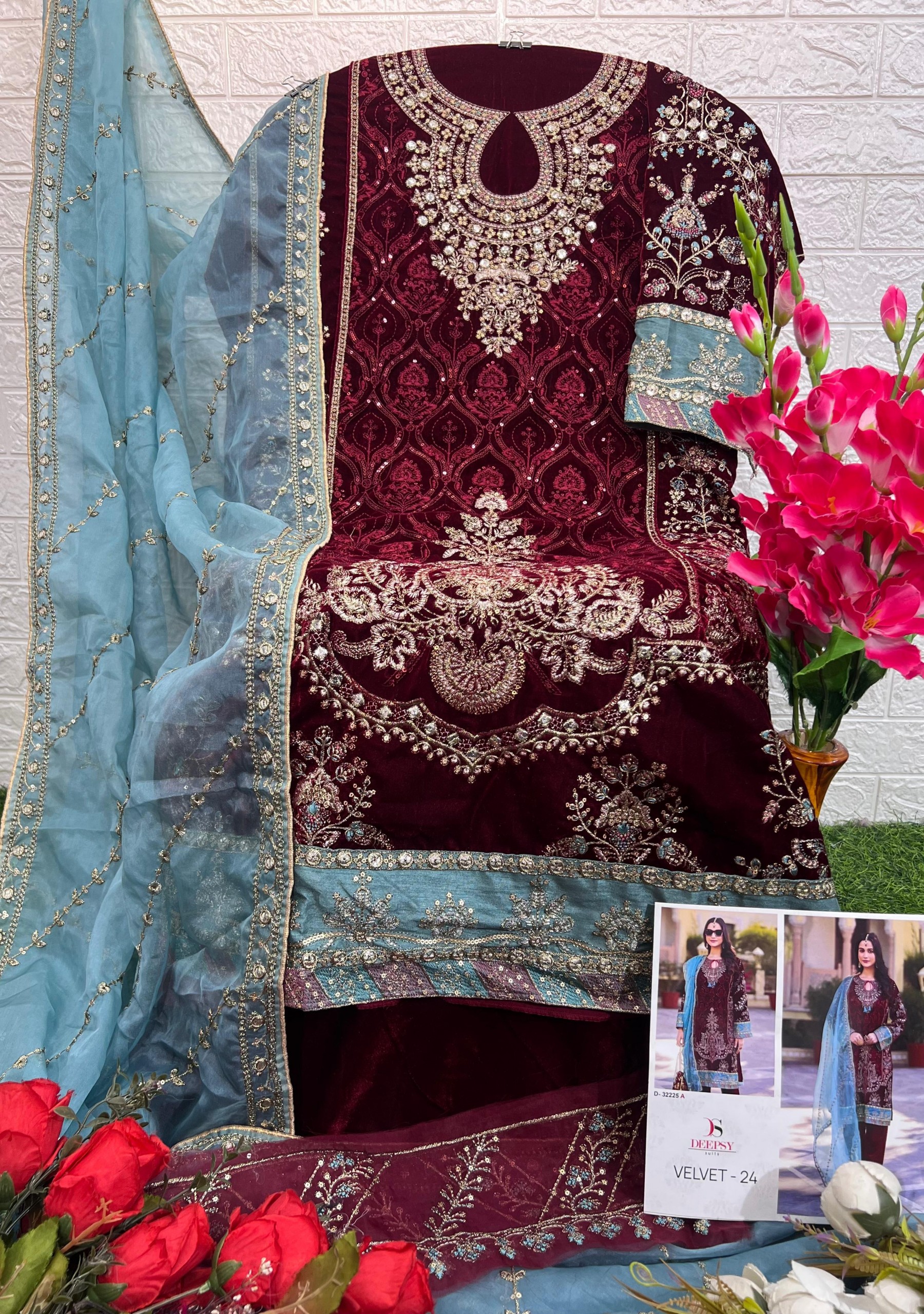 DEEPSY SUITS 32225 A VELVET 24 PAKISTANI SUITS SUPPLIER