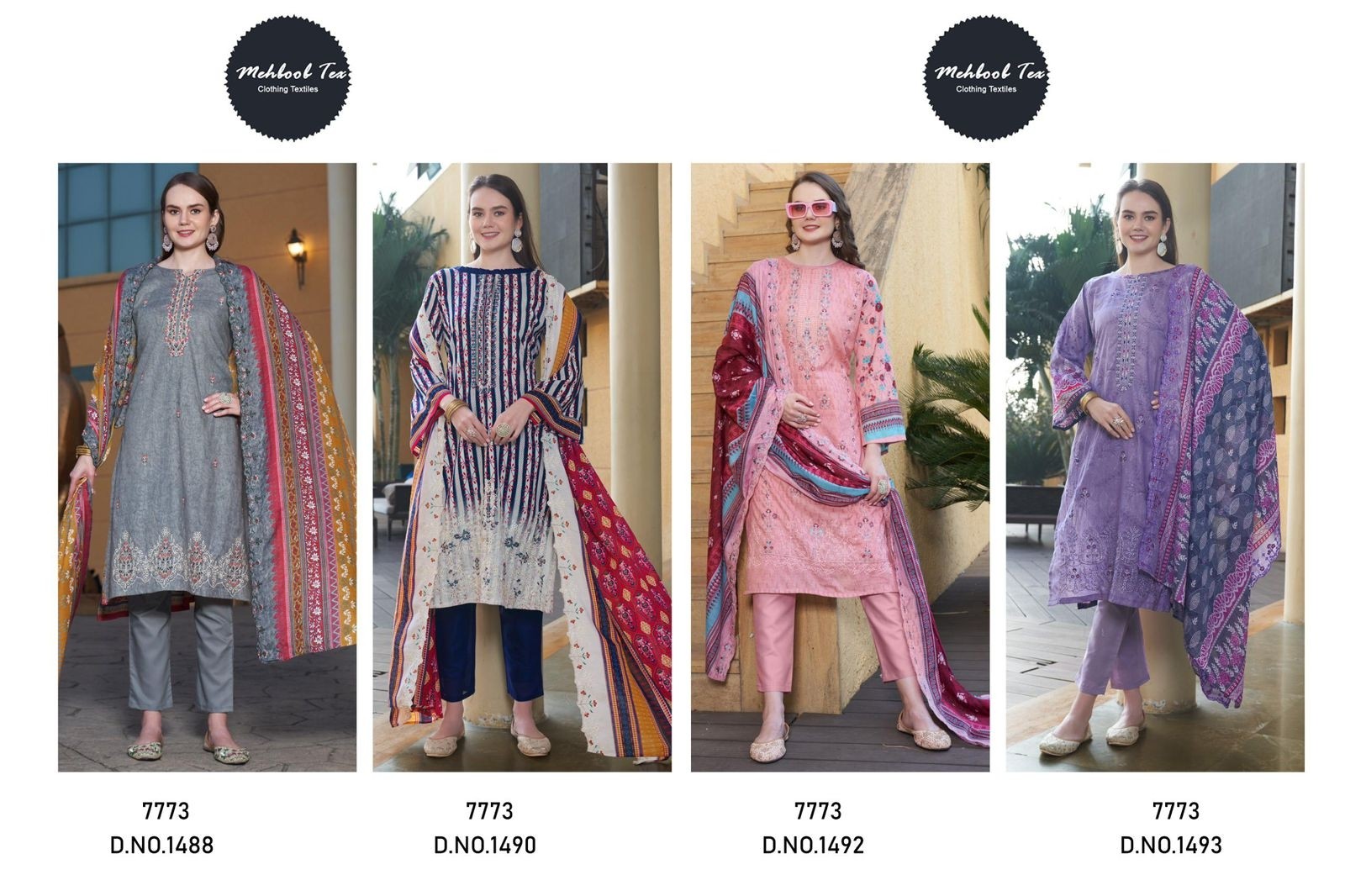 MEHBOOB TEX 1490 PAKISTANI SALWAR SUITS PURE COTTON