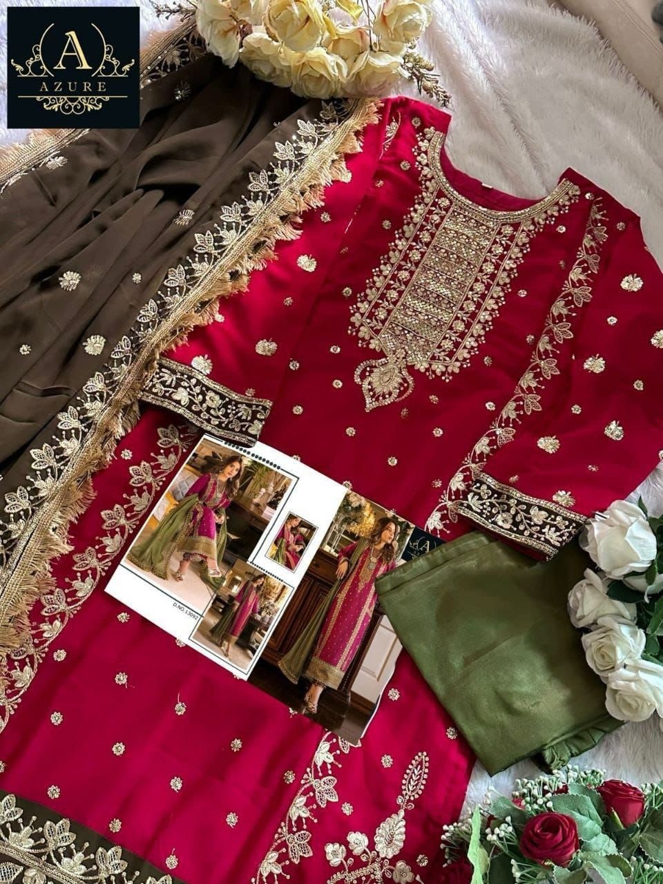 AZURE 13092 PAKISTANI SUITS SINGLE PIECE