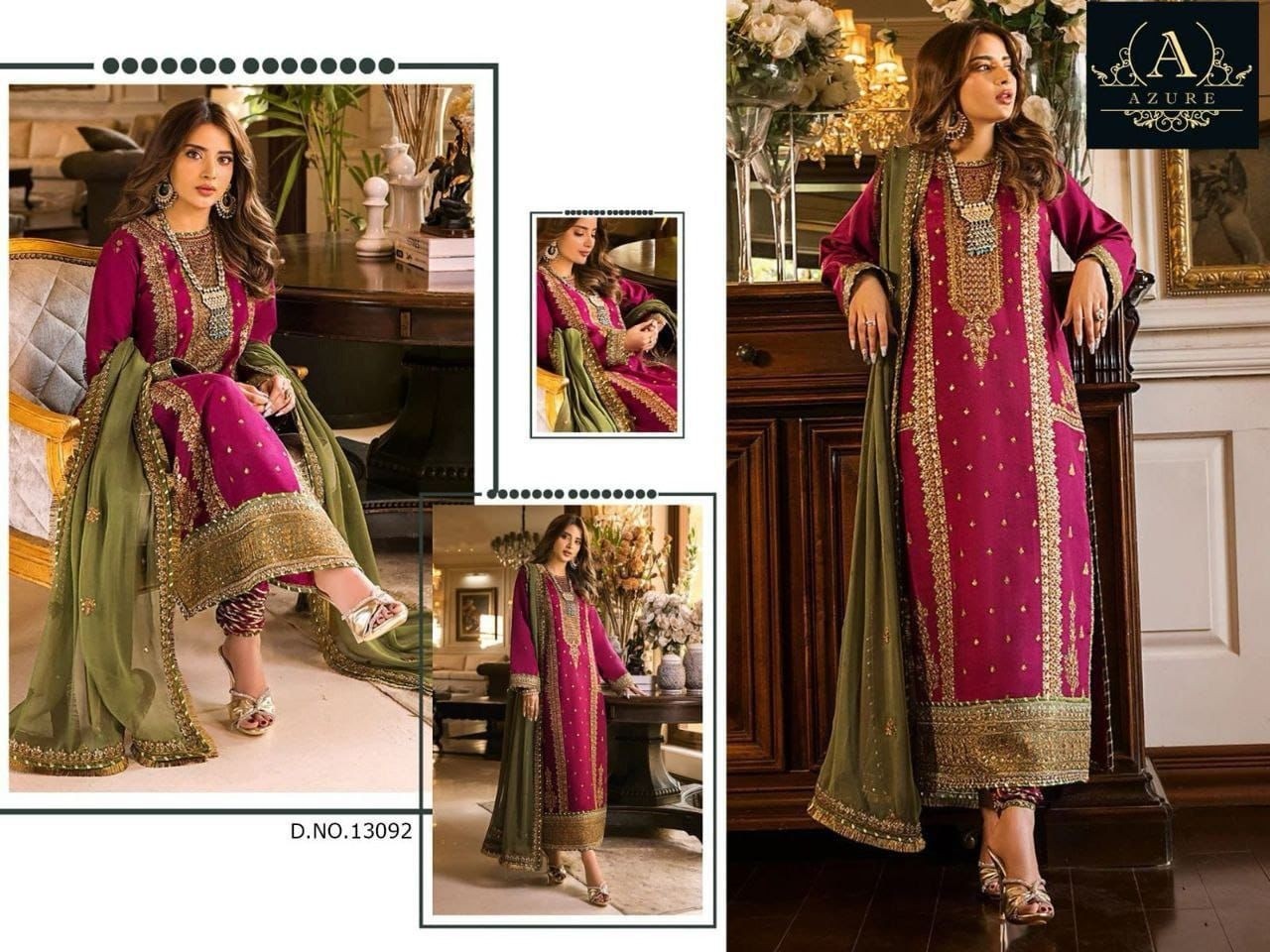 AZURE 13092 PAKISTANI SUITS SINGLE PIECE