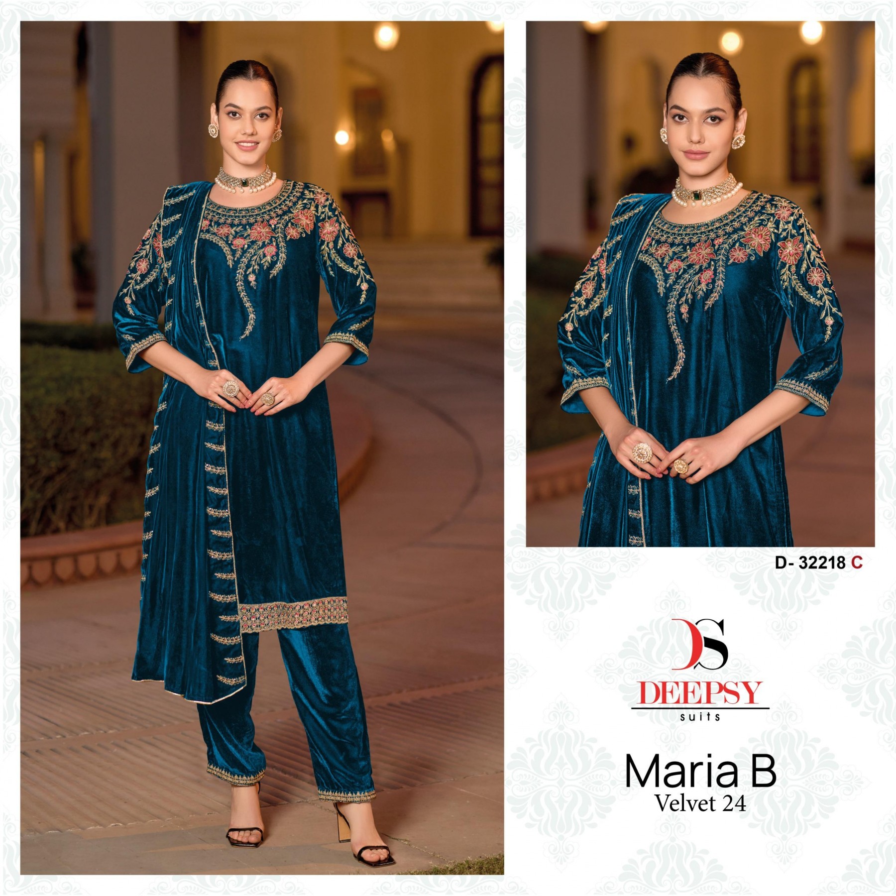 DEEPSY SUITS 32218 C MARIA B VELVET 24 PAKISTANI SALWAR SUITS 2025