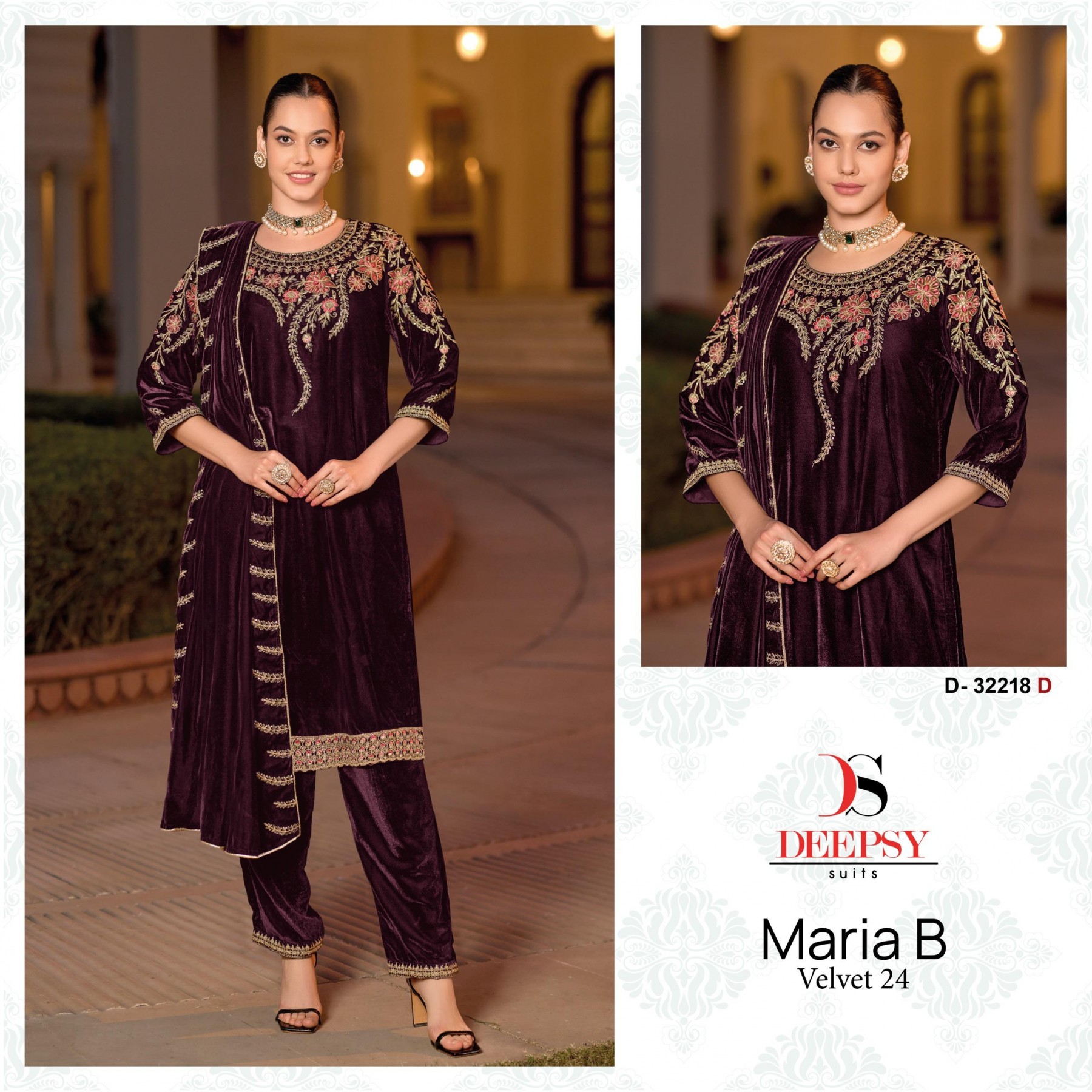 DEEPSY SUITS 32218 D MARIA B VELVET 24 PAKISTANI SALWAR SUITS IN SURAT