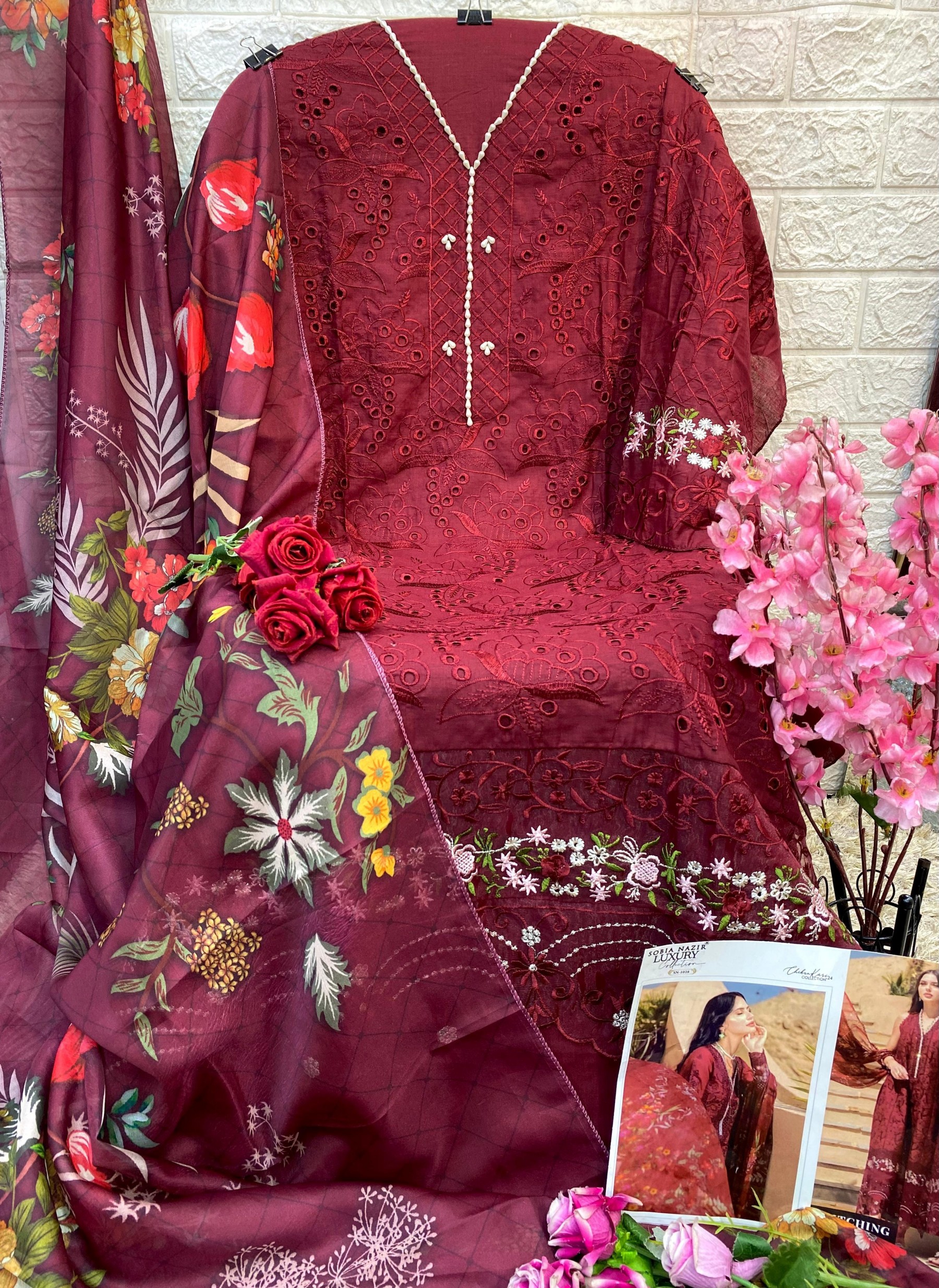 SOBIA NAZIR LUXURY SN 1028 PAKISTANI SUITS LAWN EMBROIDERED 