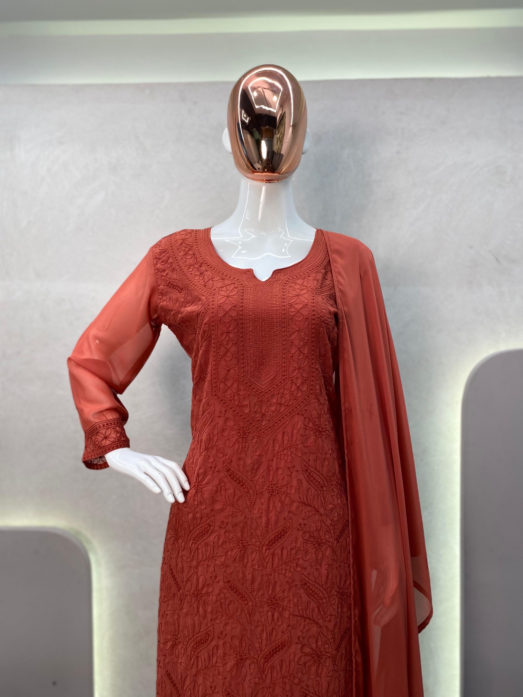 BE 254 READYMADE PAKISTANI SUITS COTTON THREAD 
